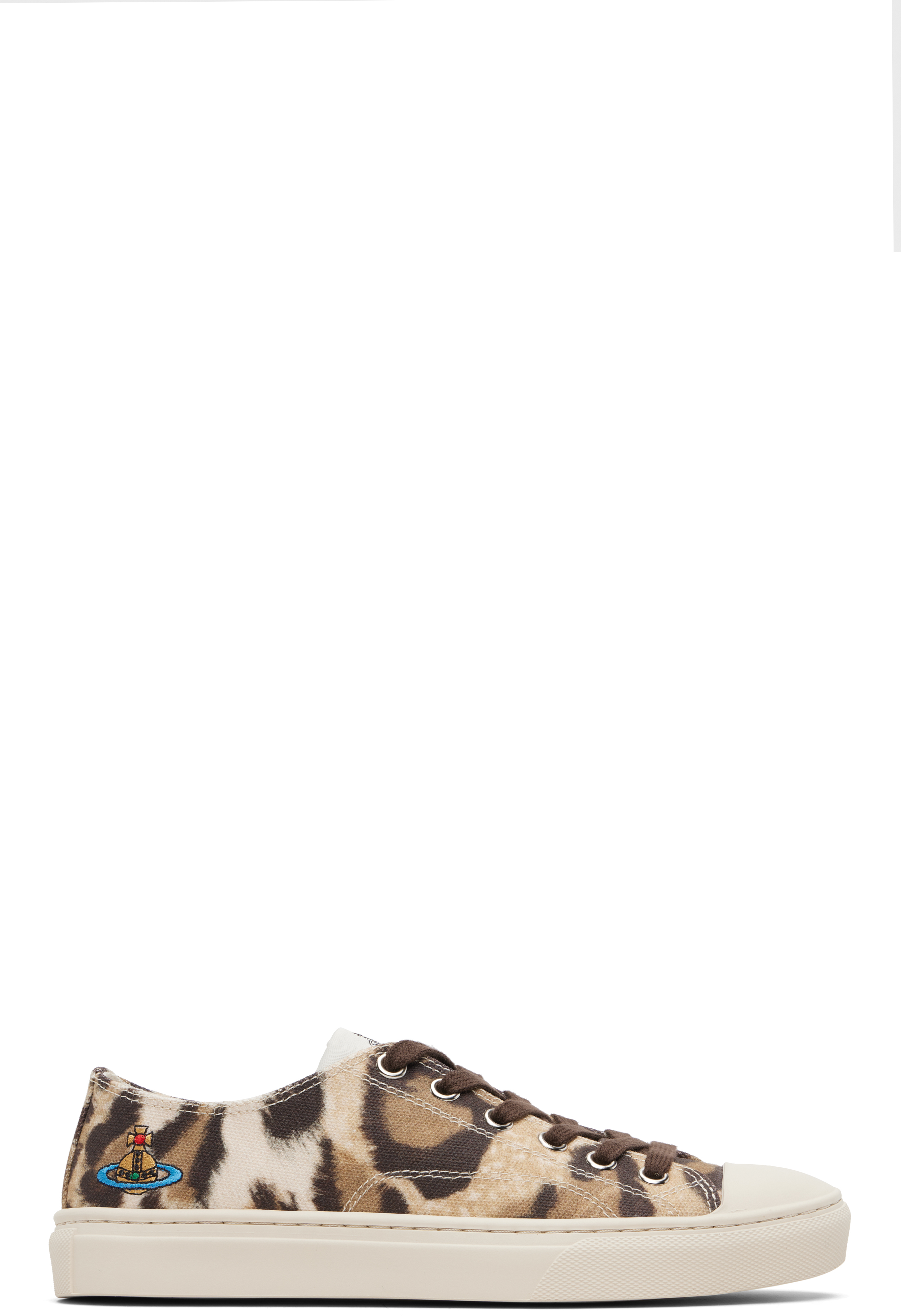 Vivienne Westwood Brown Low Top Plimsoll Sneakers In Multi