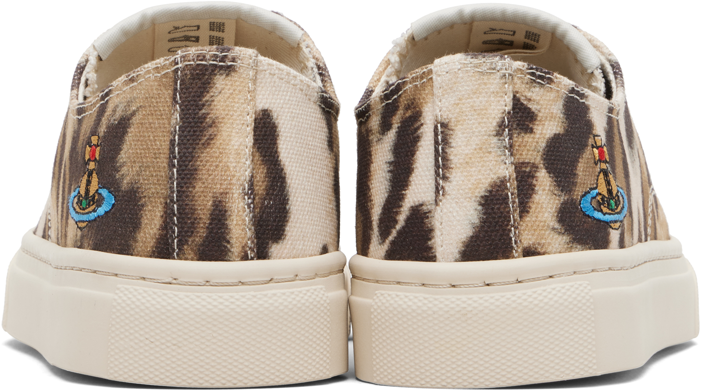 Vivienne Westwood Brown Low Top Plimsoll Sneakers In Multi