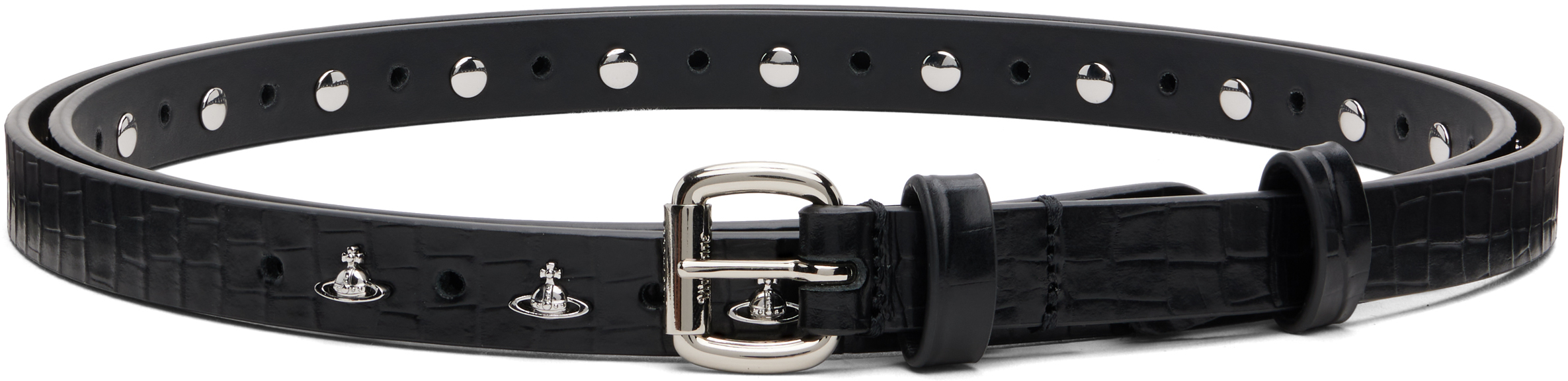 Vivienne Westwood Black Mini Alex Charm Belt