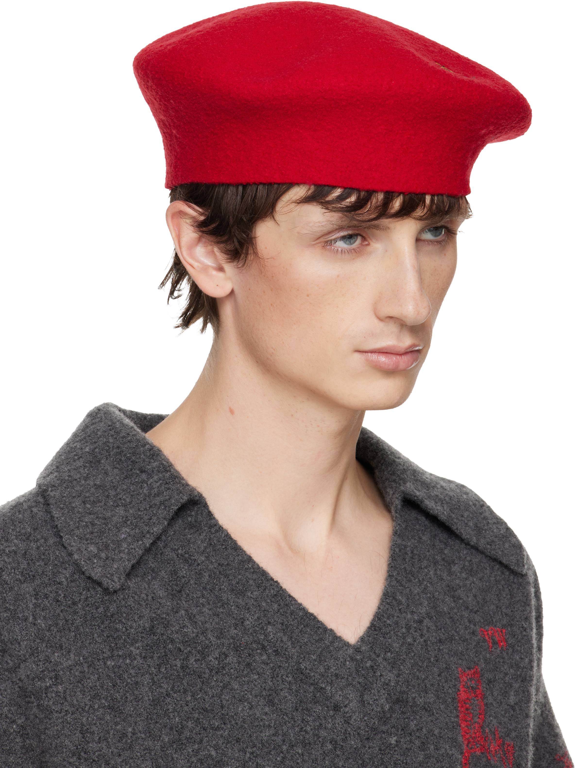Vivienne Westwood Red Embroidered Logo Beret In Red