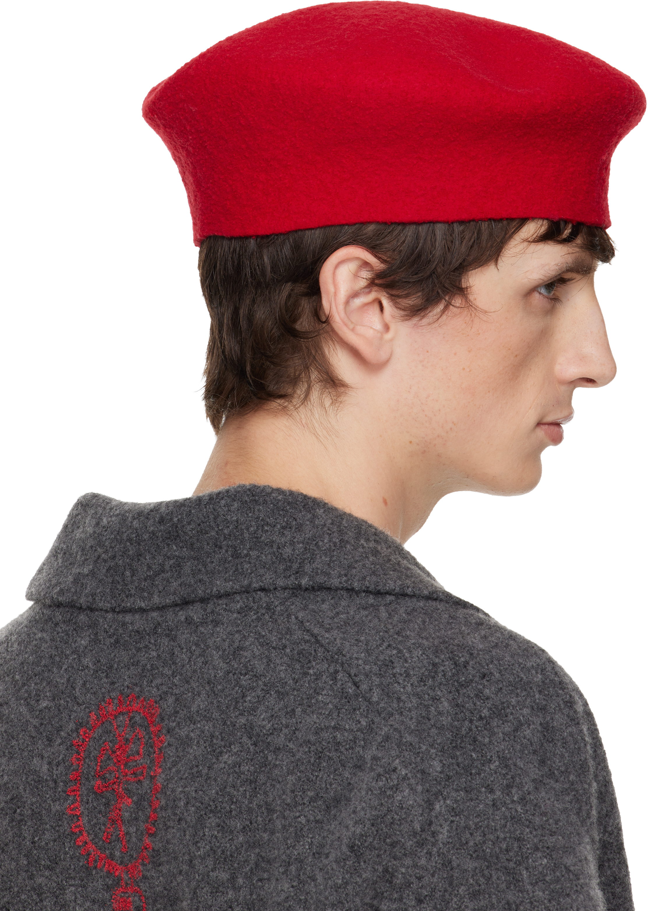 Vivienne Westwood Red Embroidered Logo Beret In Red