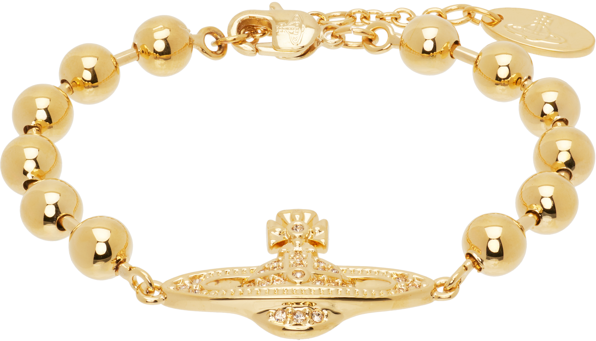 Vivienne Westwood Thames Mini Bas Relief Bracelet In Brown