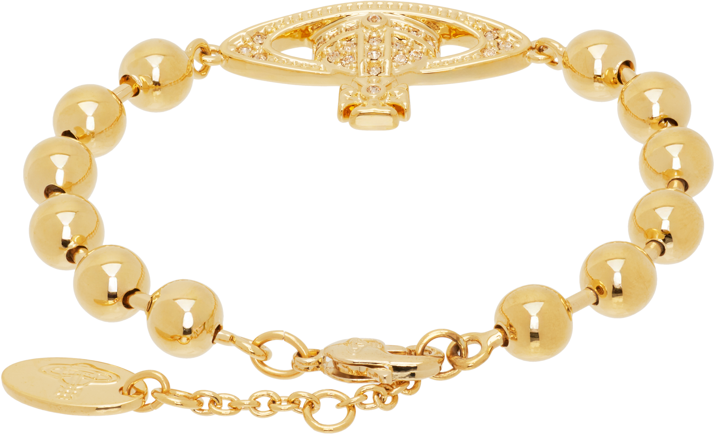 Vivienne Westwood Thames Mini Bas Relief Bracelet In Brown