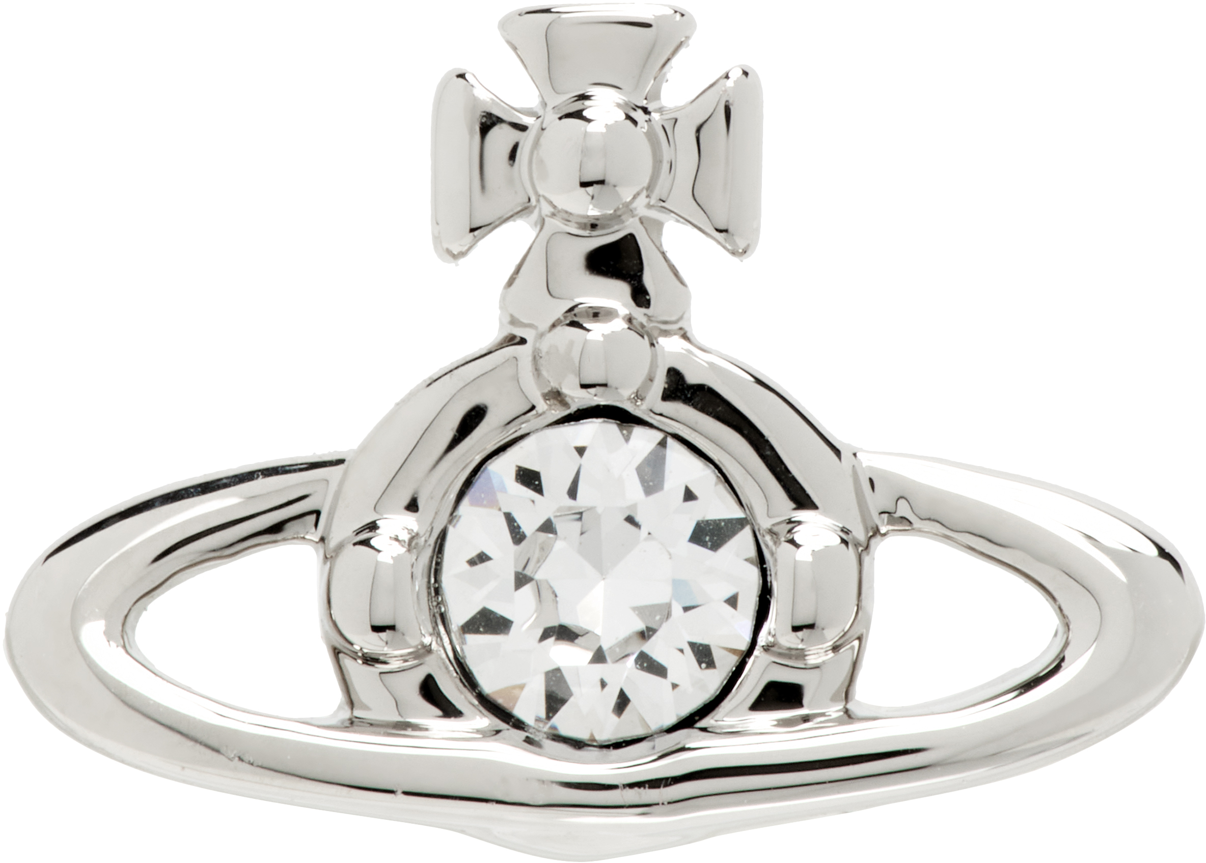 Vivienne Westwood Nano Solitaire Stud Single Earring In Metallic