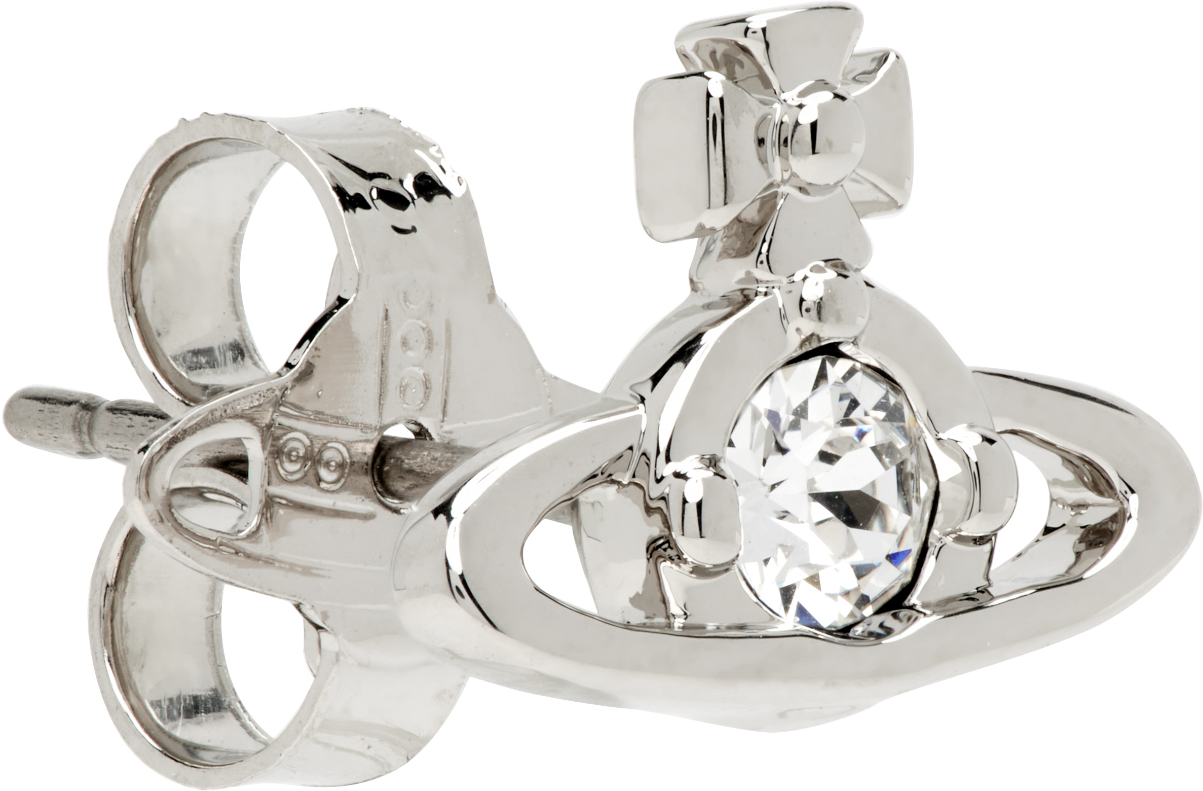 Vivienne Westwood Nano Solitaire Stud Single Earring In Metallic