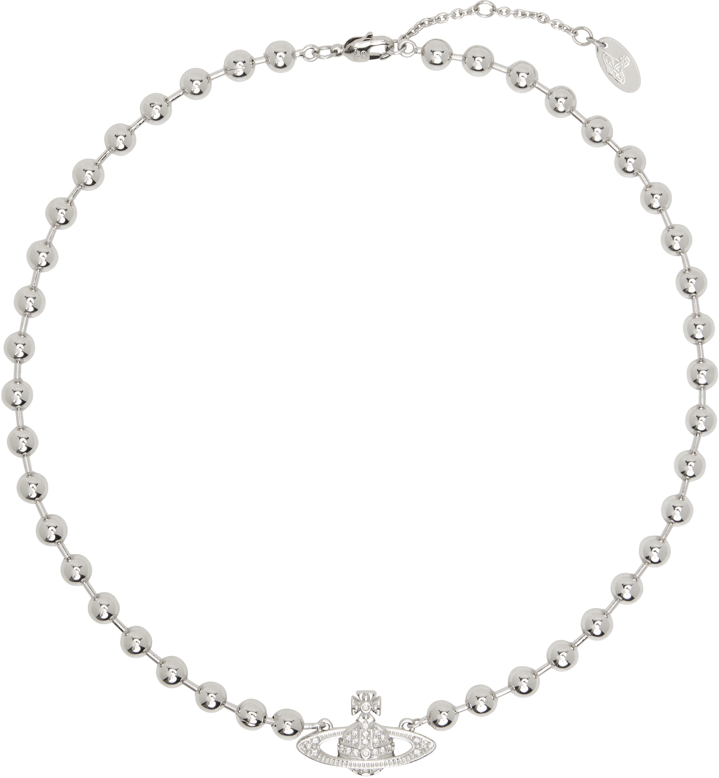 Vivienne Westwood Thames Mini Bas Relief Choker In Silver