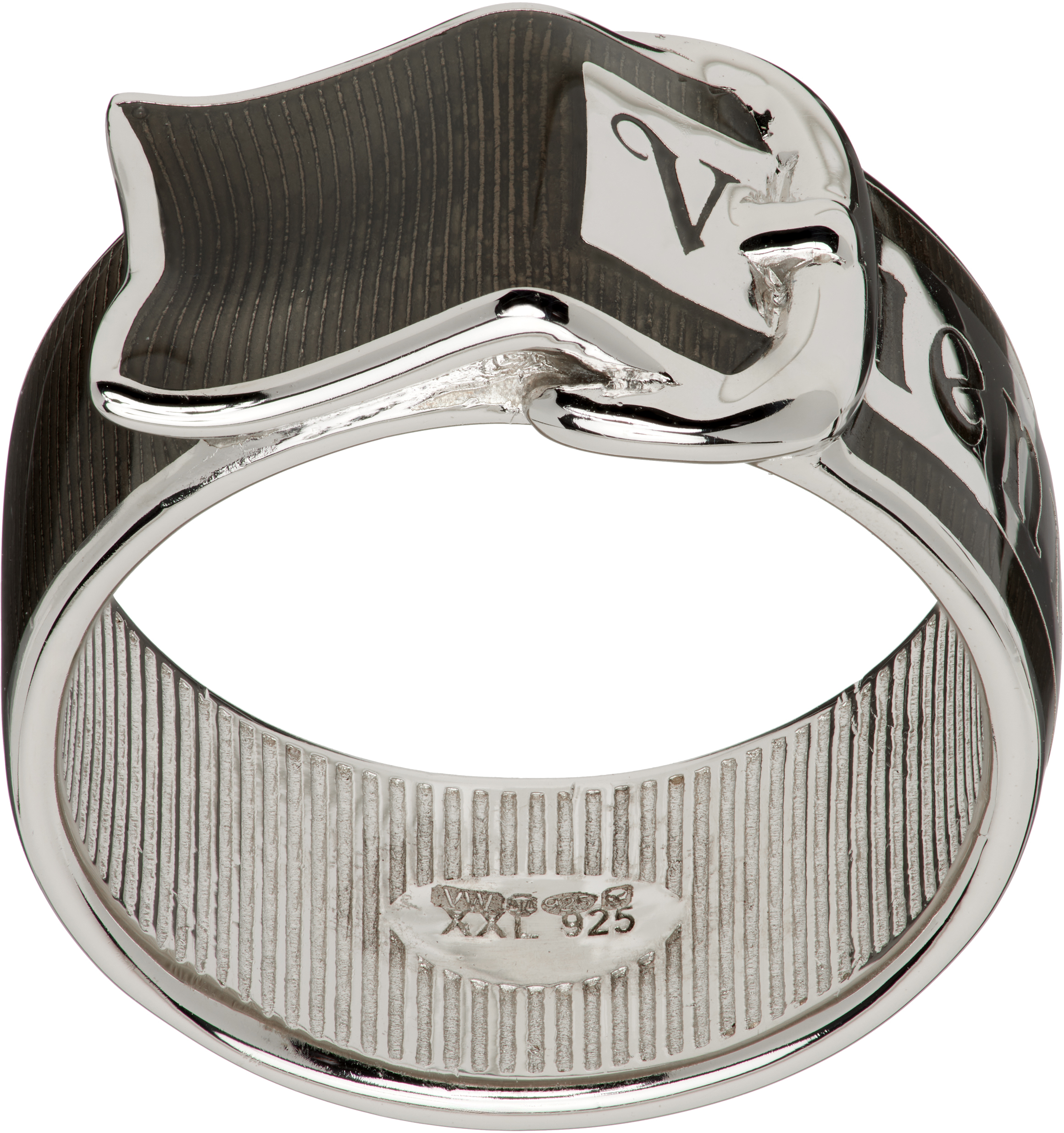 Vivienne Westwood Enamel Belt Ring In Metallic