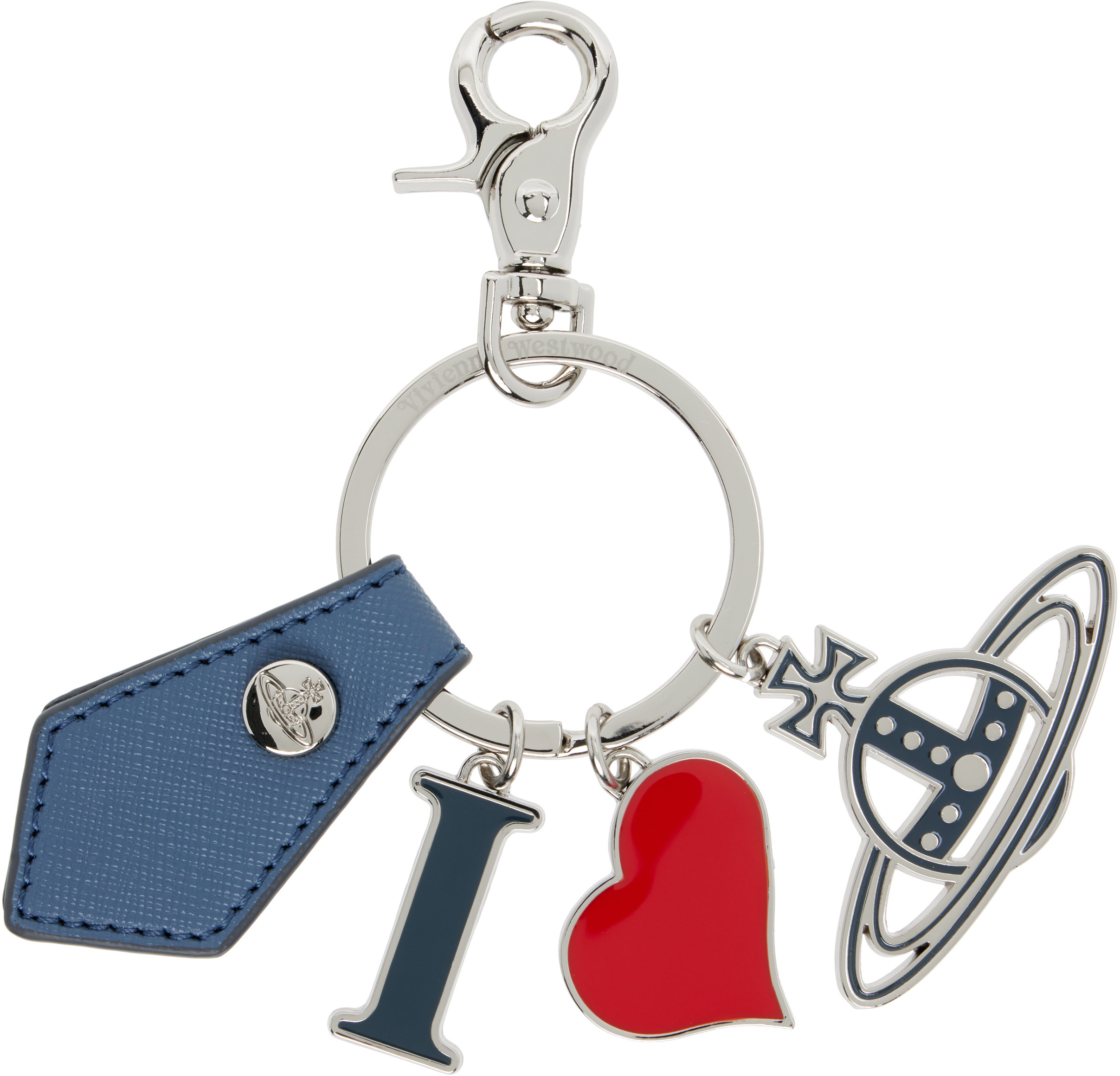 Vivienne Westwood Navy 'i Love Orb' Keychain