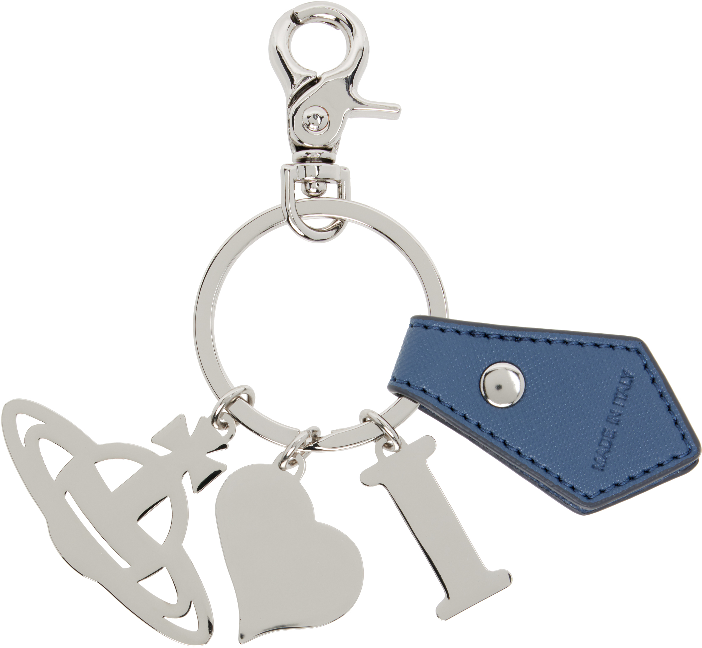 Vivienne Westwood Navy 'i Love Orb' Keychain