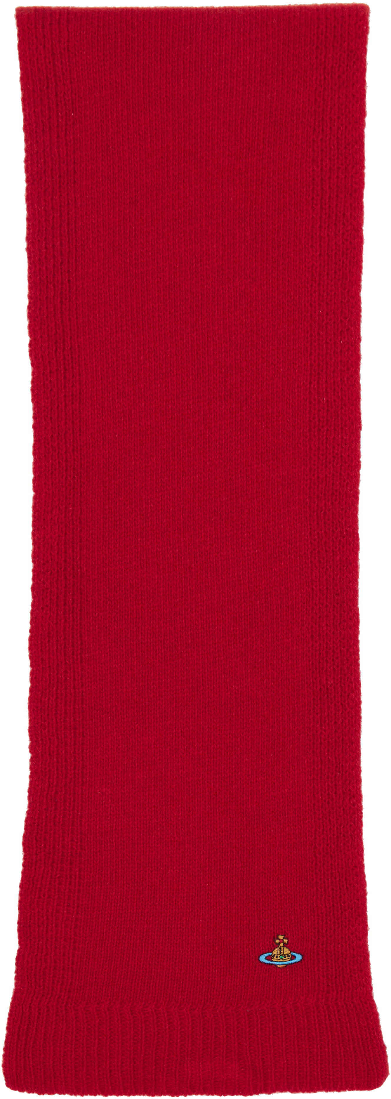 Vivienne Westwood Knitted Detail Scarf In Red