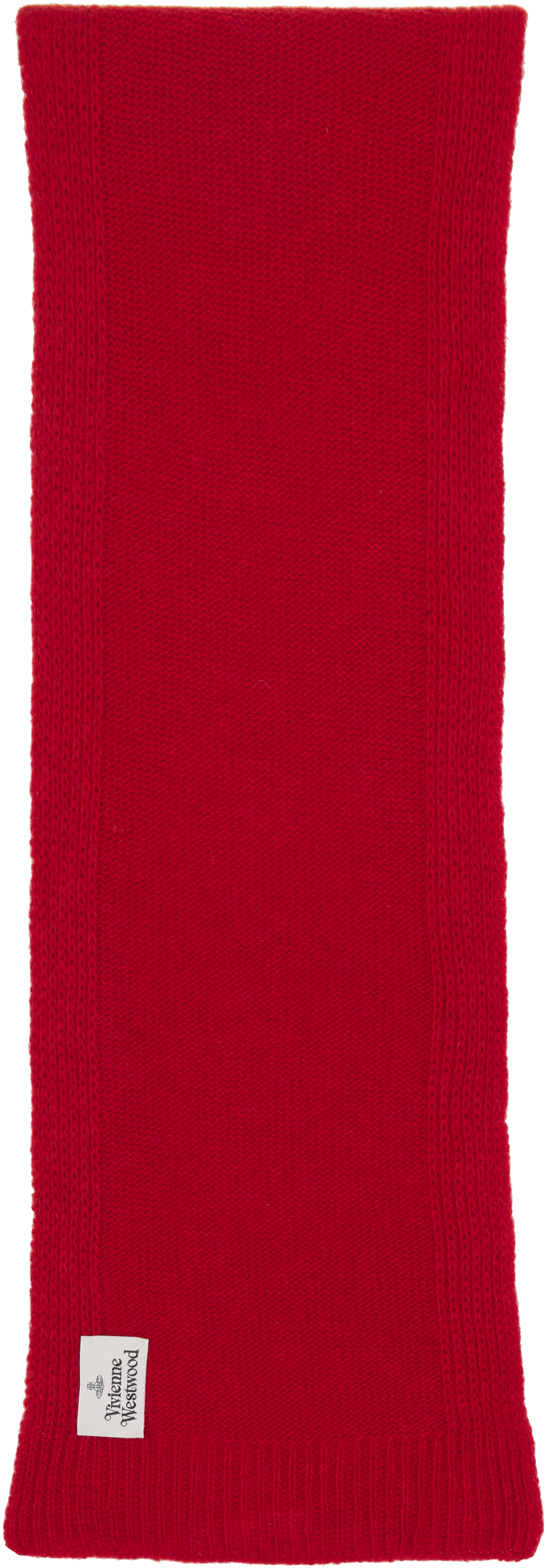 Vivienne Westwood Knitted Detail Scarf In Red