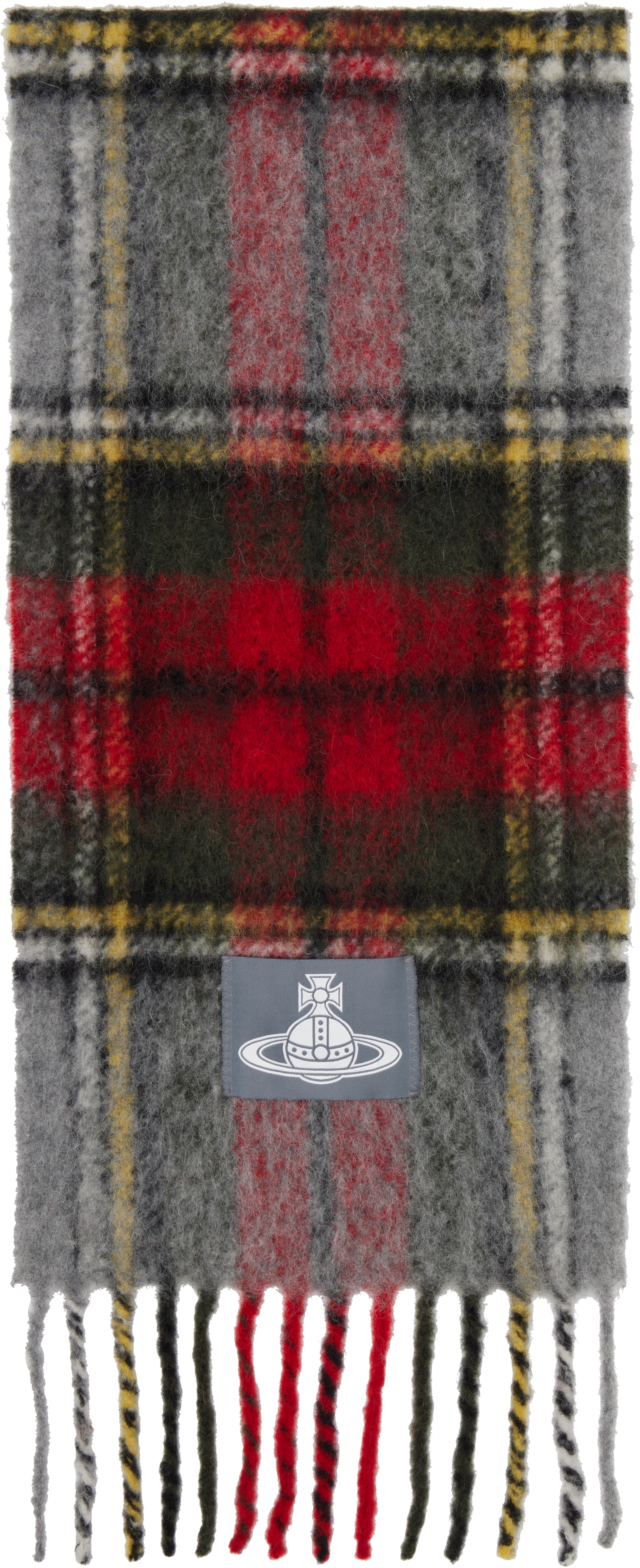 Vivienne Westwood: Red & Gray Alpaca Scarf | SSENSE