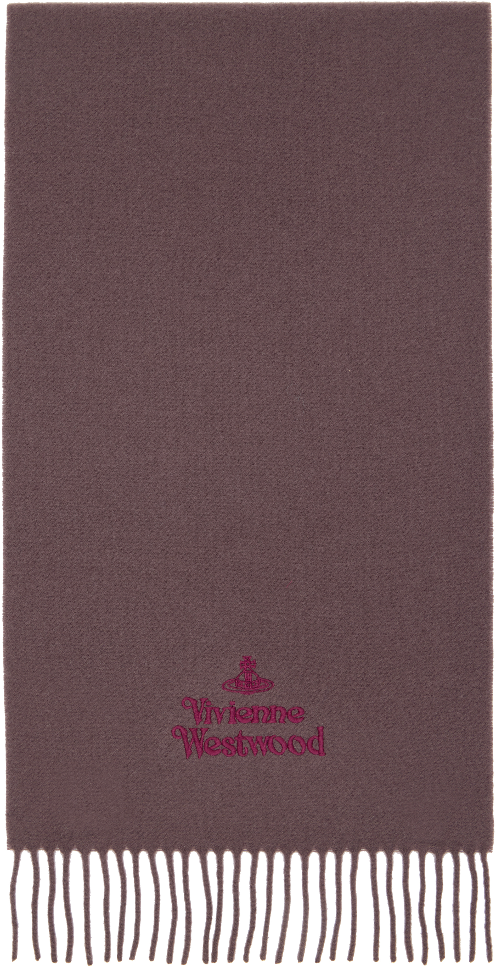 Brown Embroidered Scarf by Vivienne Westwood on Sale