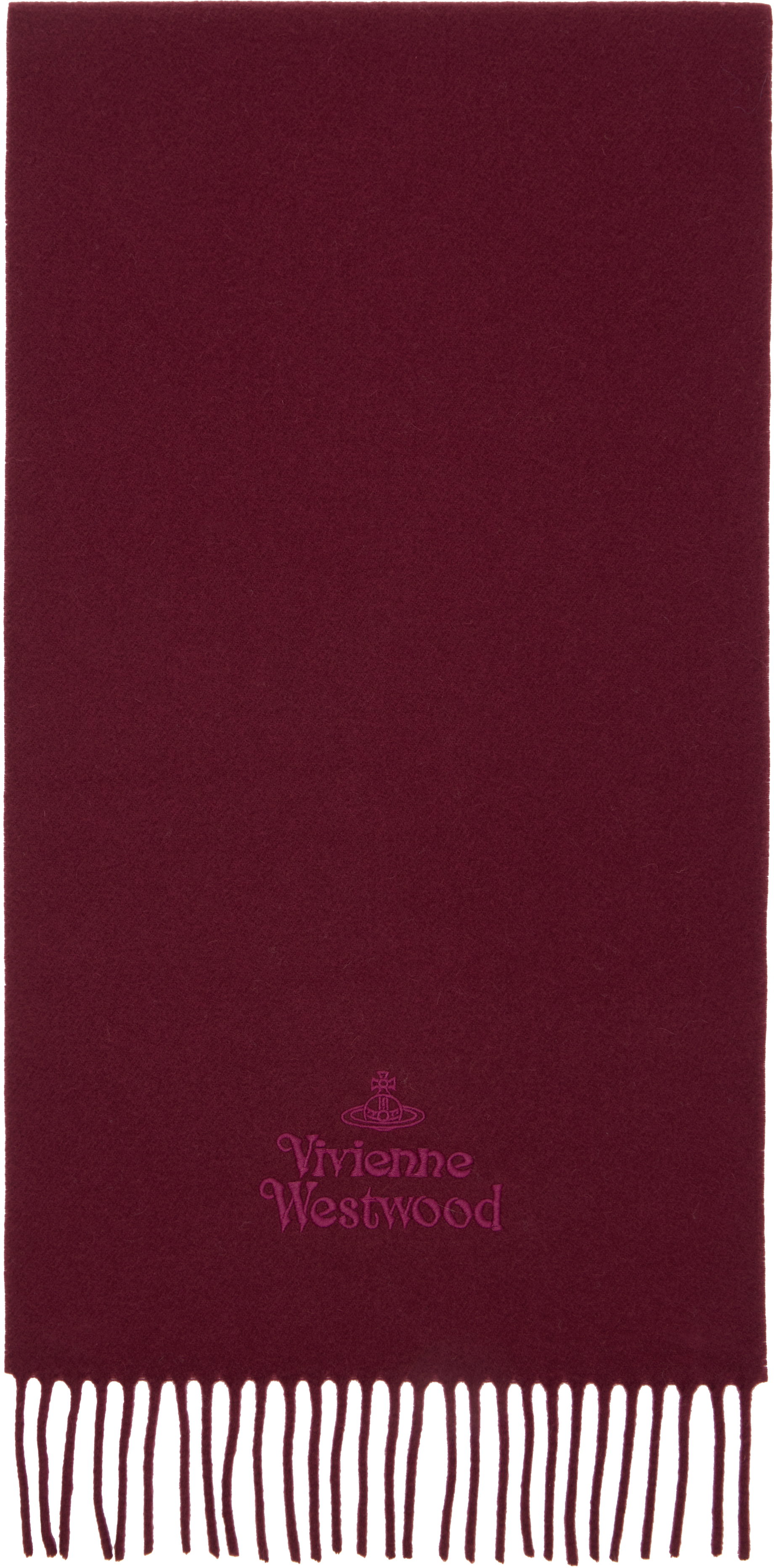Vivienne Westwood Burgundy Embroidered Scarf In Red
