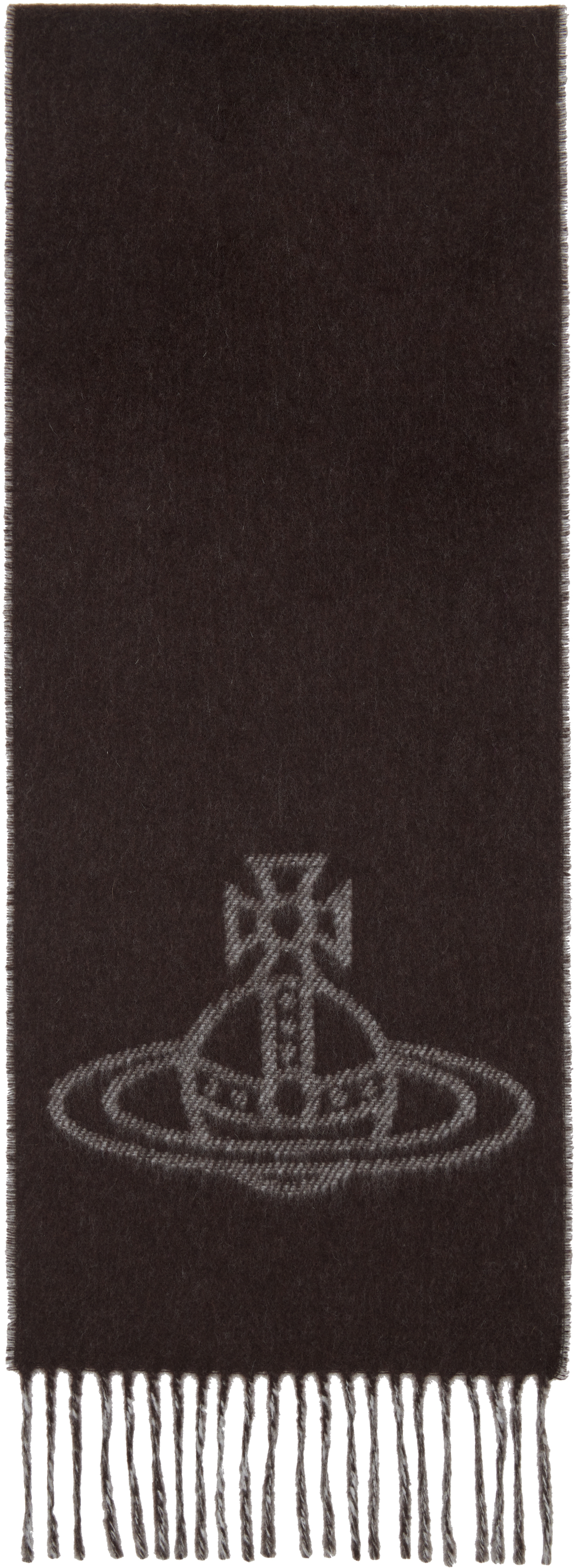 Vivienne Westwood: ブラウン＆グレー Single Orb Double マフラー