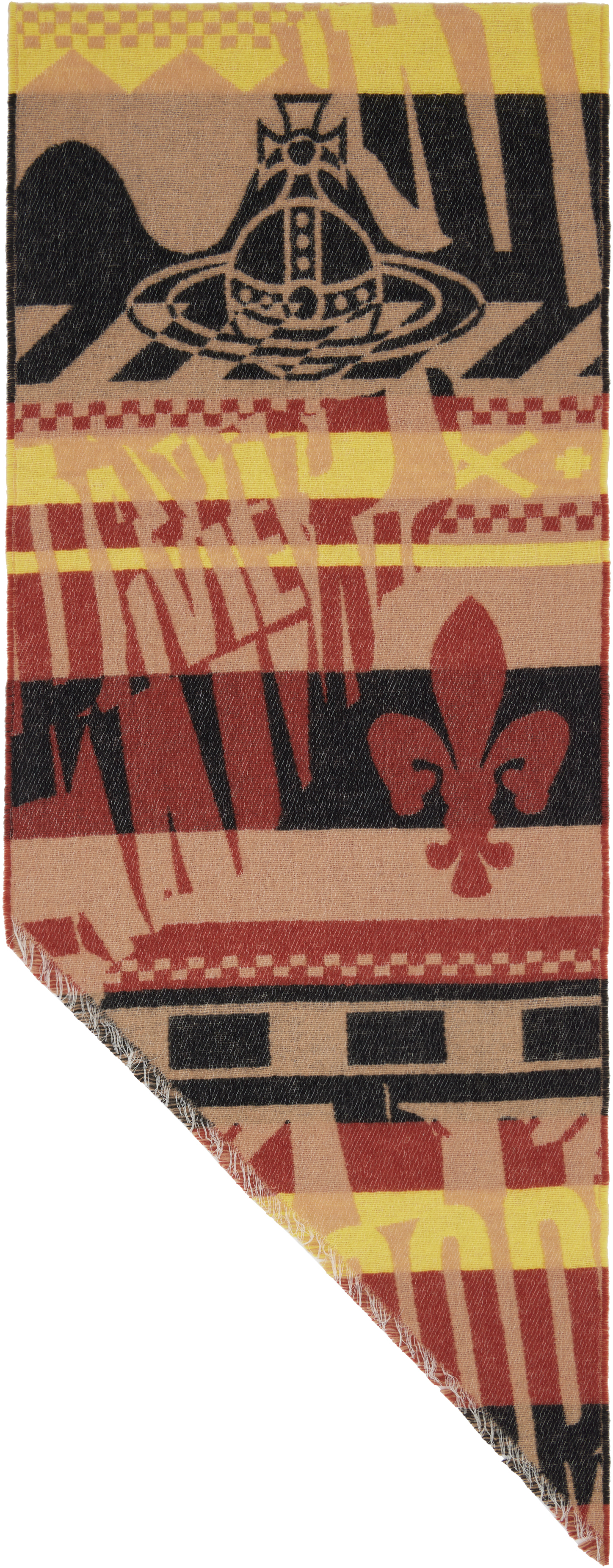 Vivienne Westwood Brown Two Point Scarf In Black