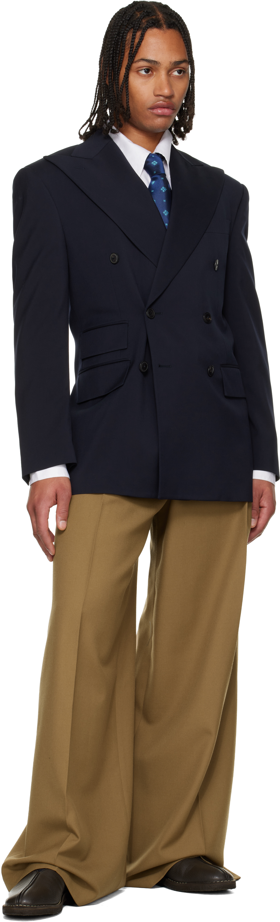 Vivienne Westwood Navy Silk Tie In Multi