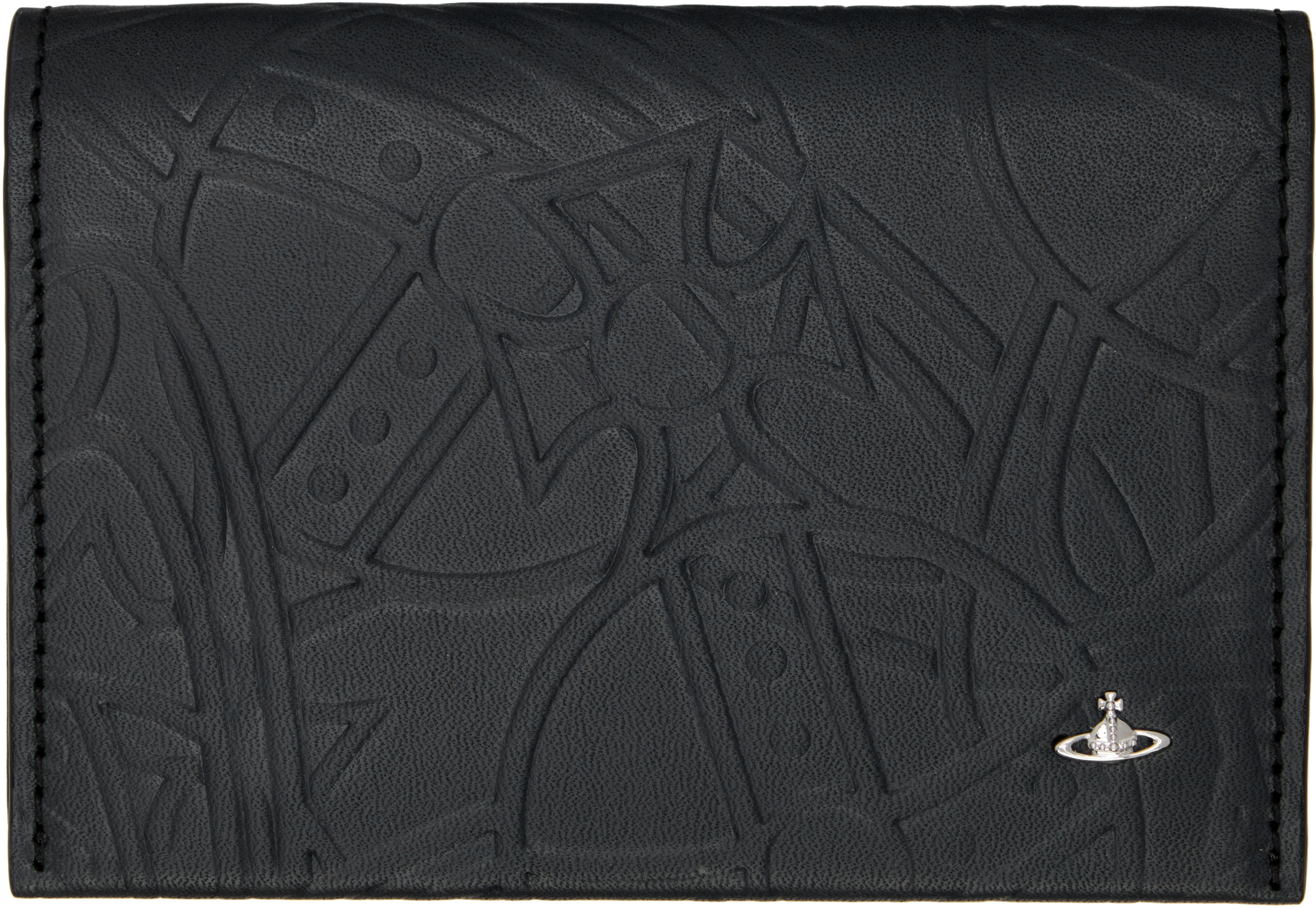 Vivienne Westwood: ブラック Tangled Orb フラップカードケース