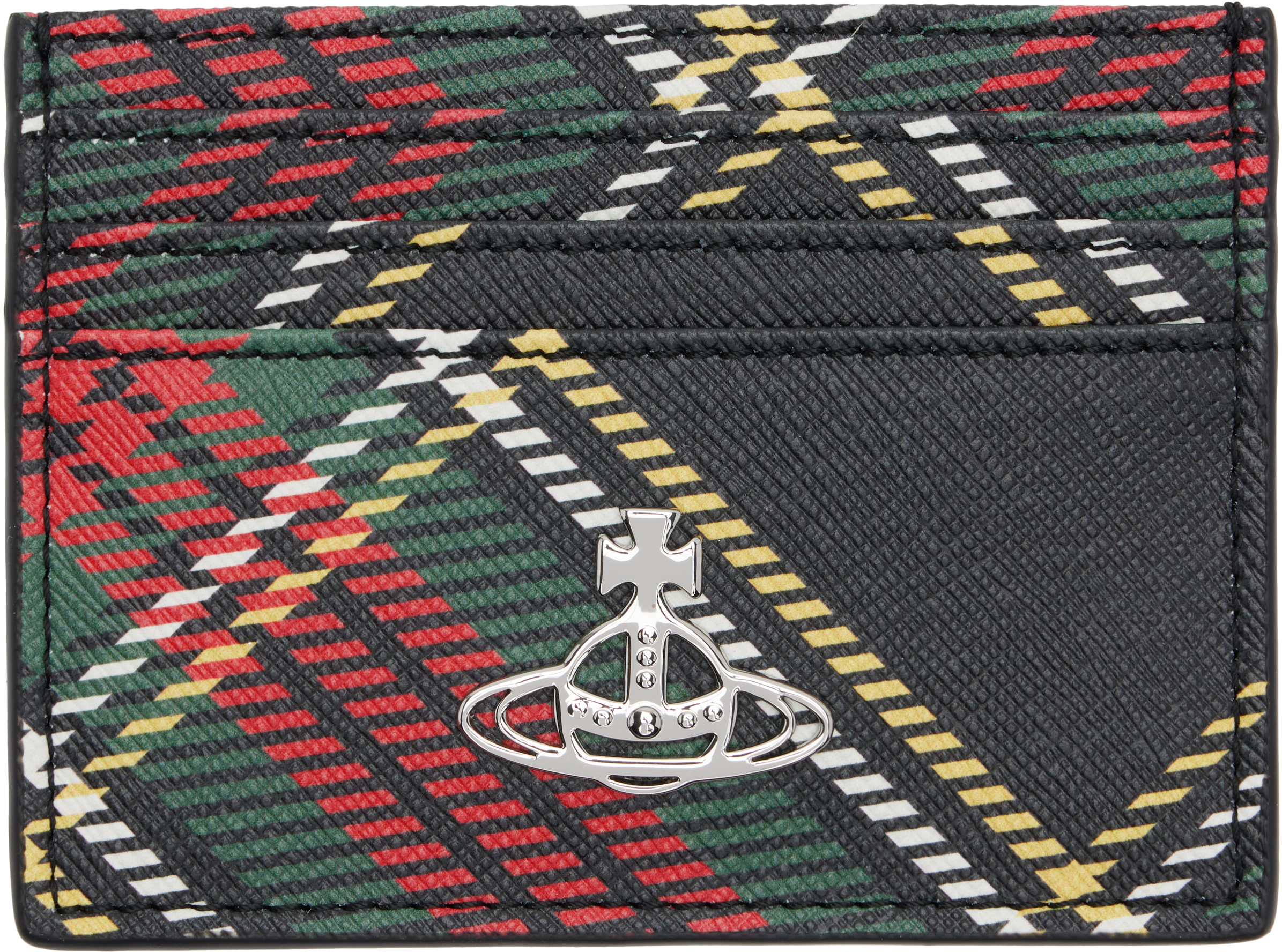 Vivienne Westwood Black Flat Card Holder In Multi