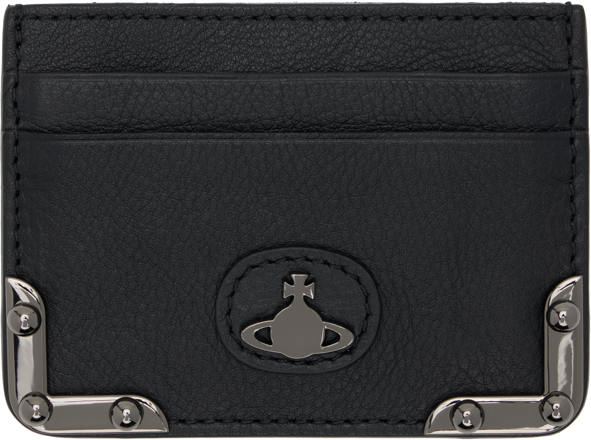 Vivienne Westwood: Black Flat Orb Card Holder | SSENSE
