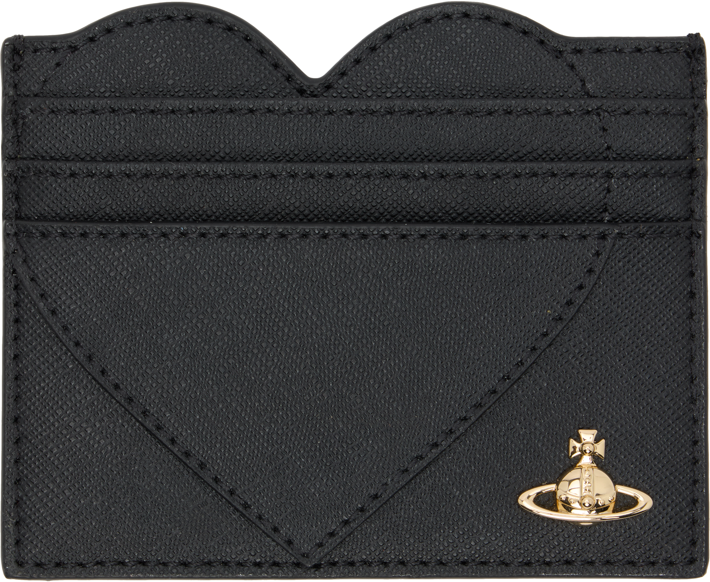 Vivienne Westwood Black Heart Card Holder In Black