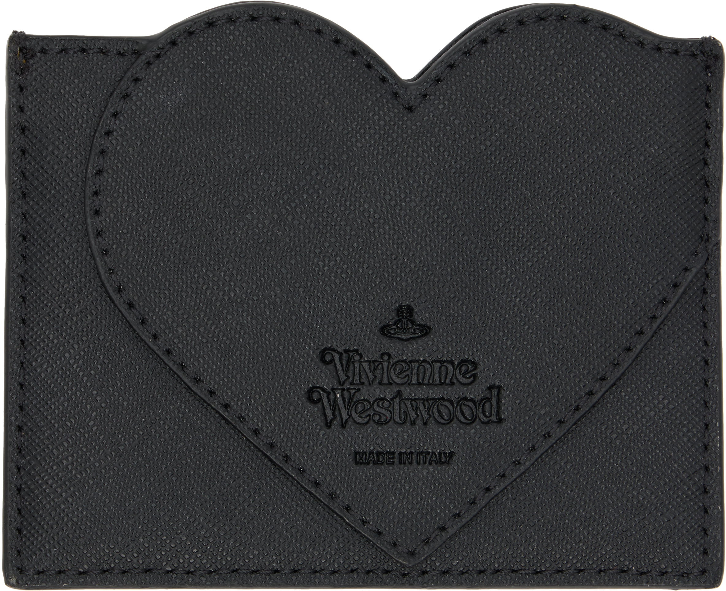 Vivienne Westwood Black Heart Card Holder In Black