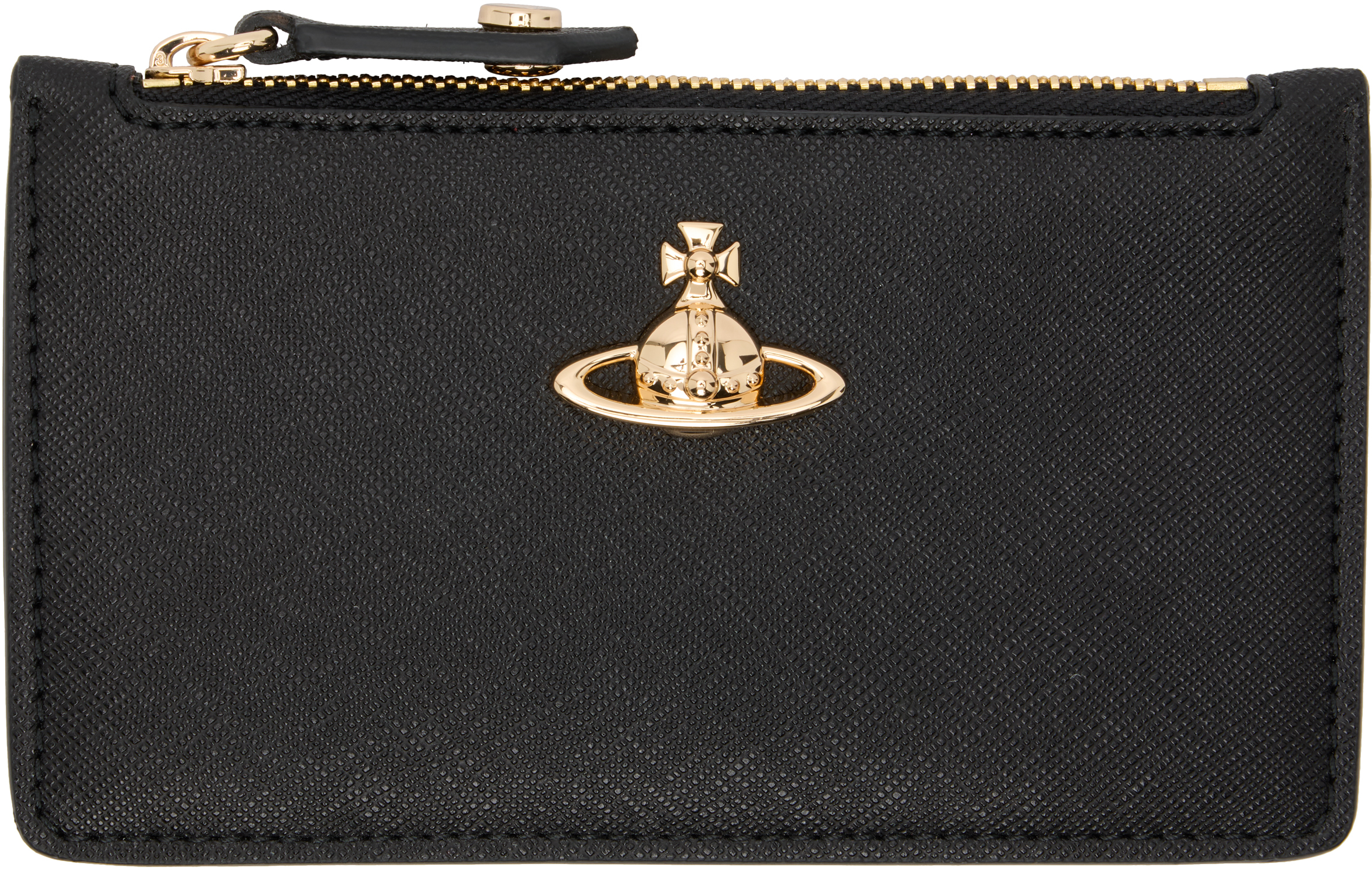 Vivienne Westwood Black Slim Long Card Holder In Black