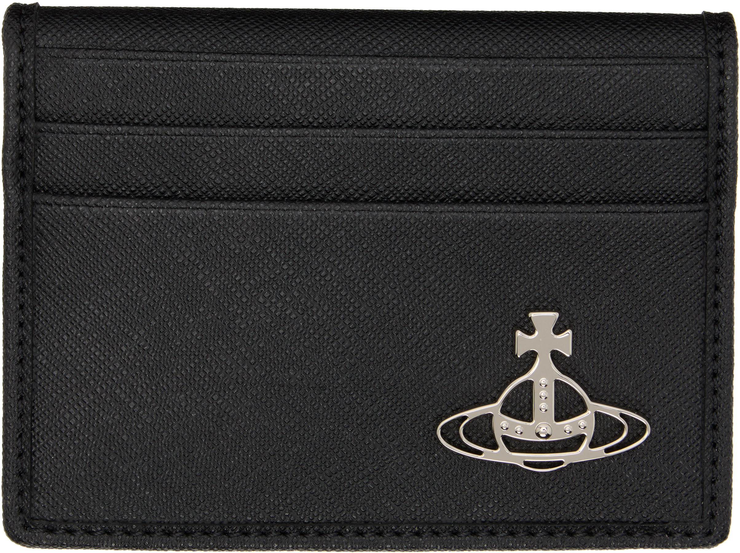 Vivienne Westwood Black Bifold Man Card Holder In Blue