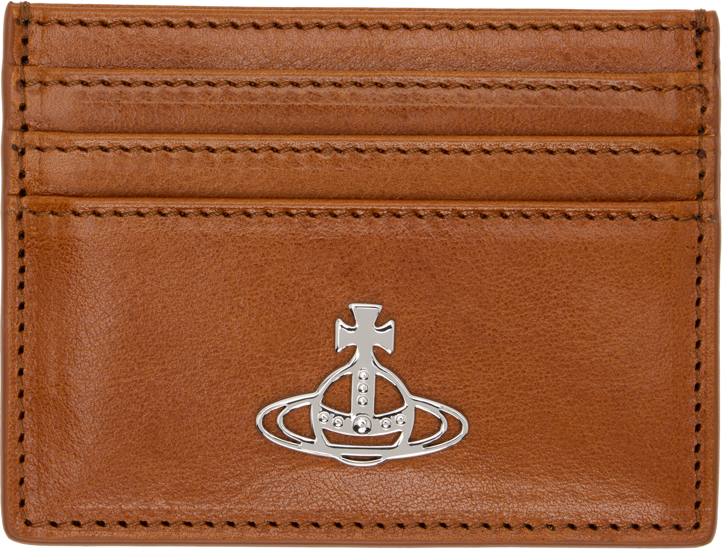 Brown Flat Card Holder by Vivienne Westwood on Sale