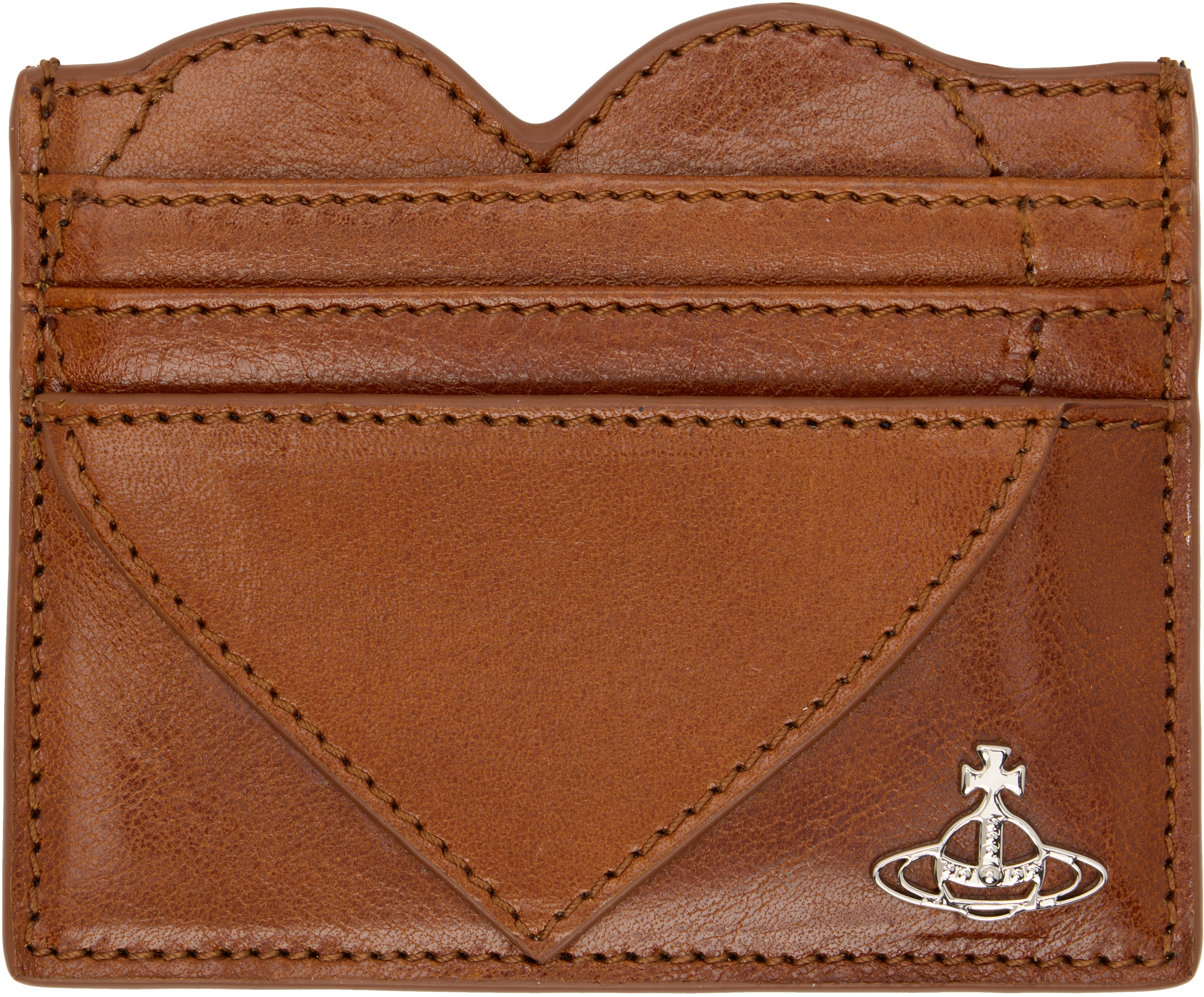 Vivienne Westwood Brown Heart Card Holder In Brown
