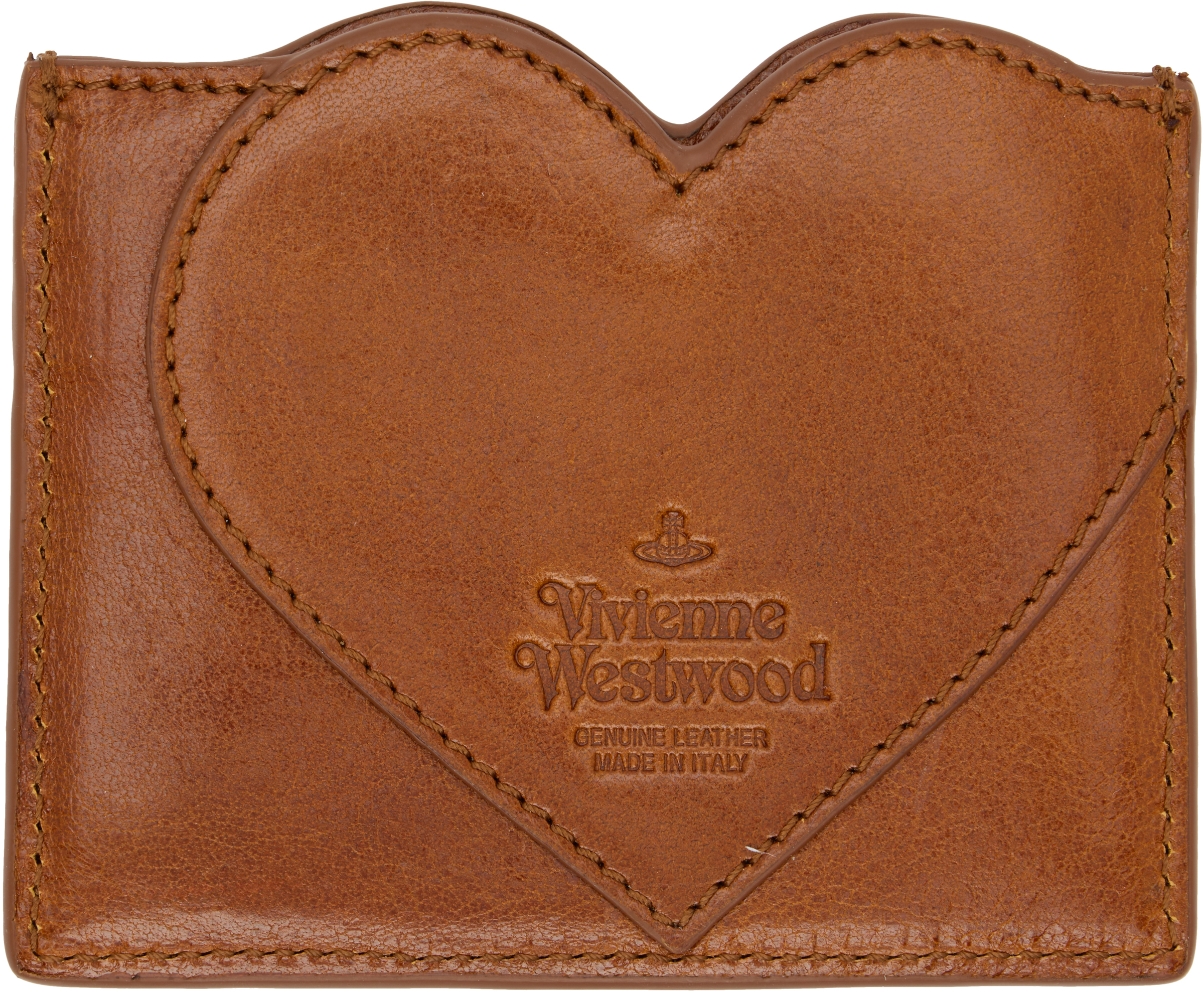 Vivienne Westwood Brown Heart Card Holder In Brown