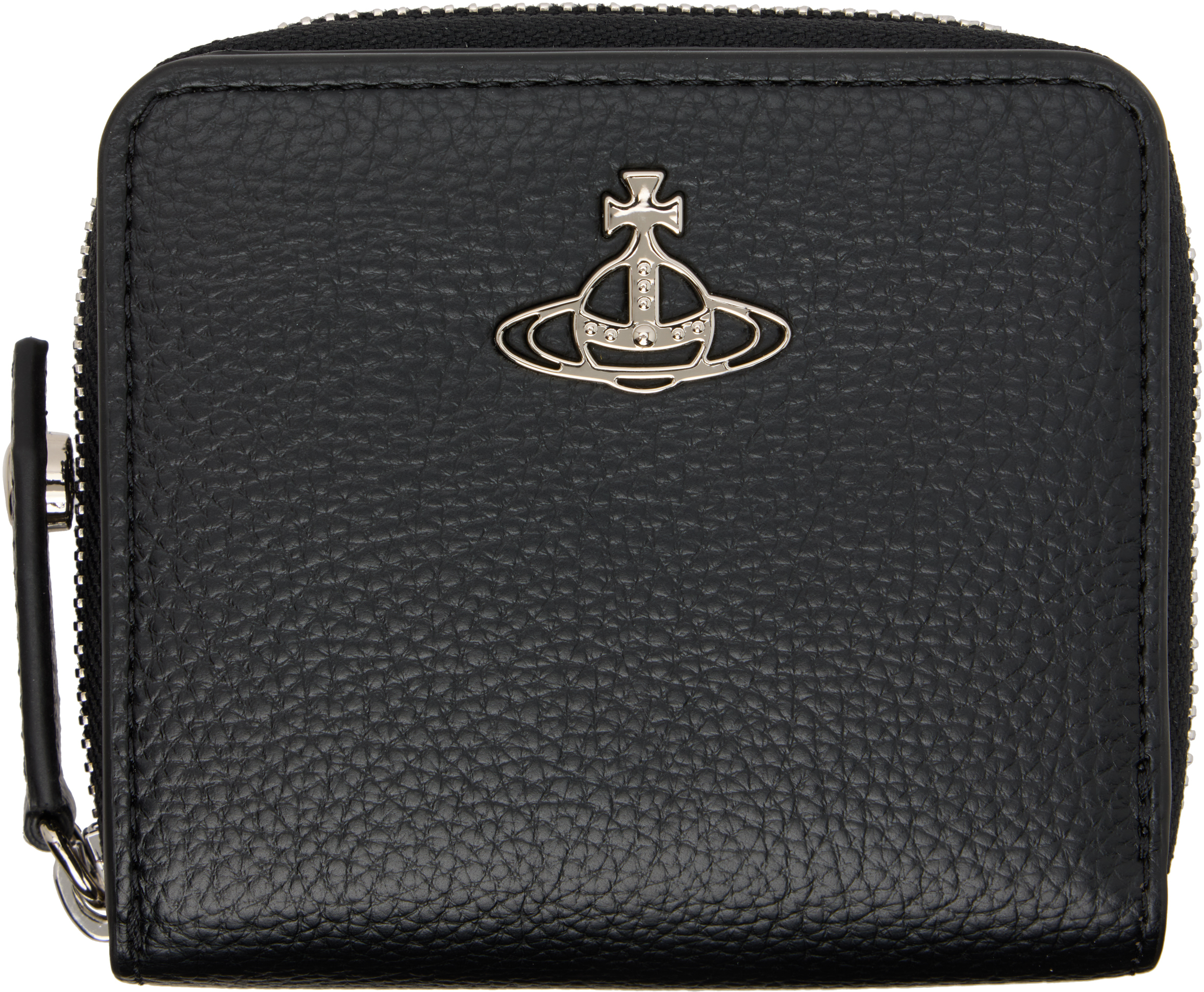 Vivienne Westwood Black Zip Medium Wallet In Black