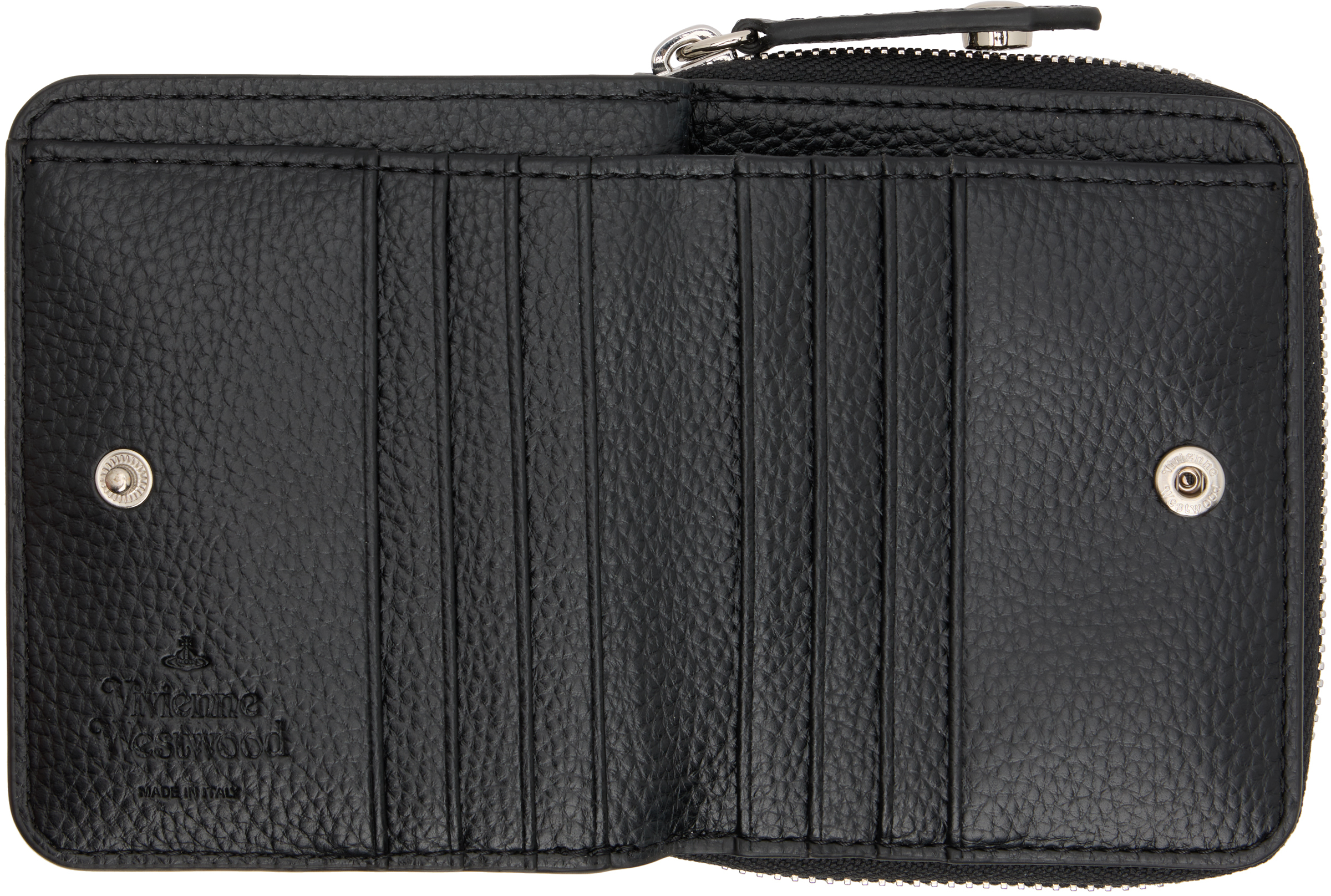 Vivienne Westwood Black Zip Medium Wallet In Black