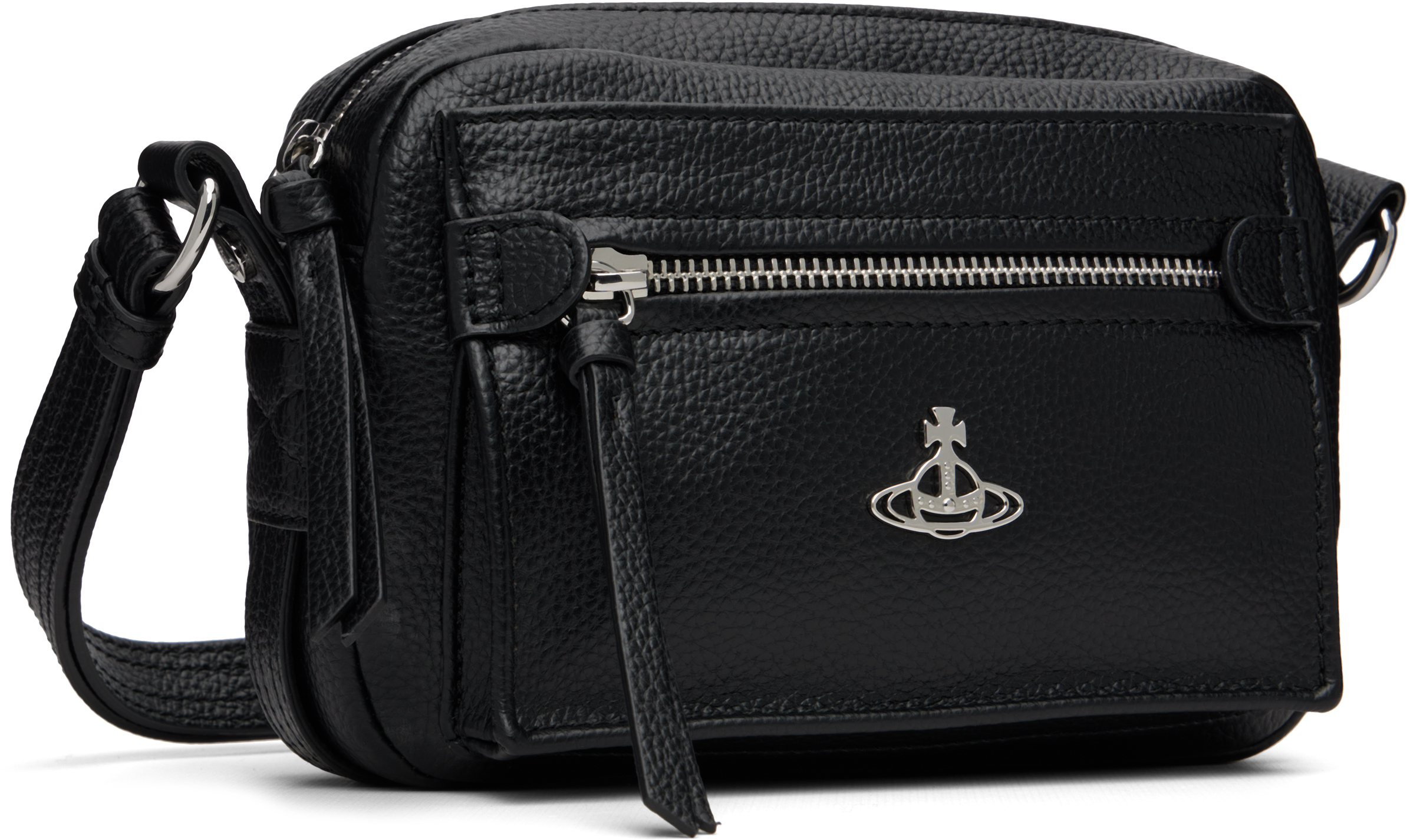 Vivienne Westwood Mens Black Hannah Faux-leather Cross Body Bag In Black