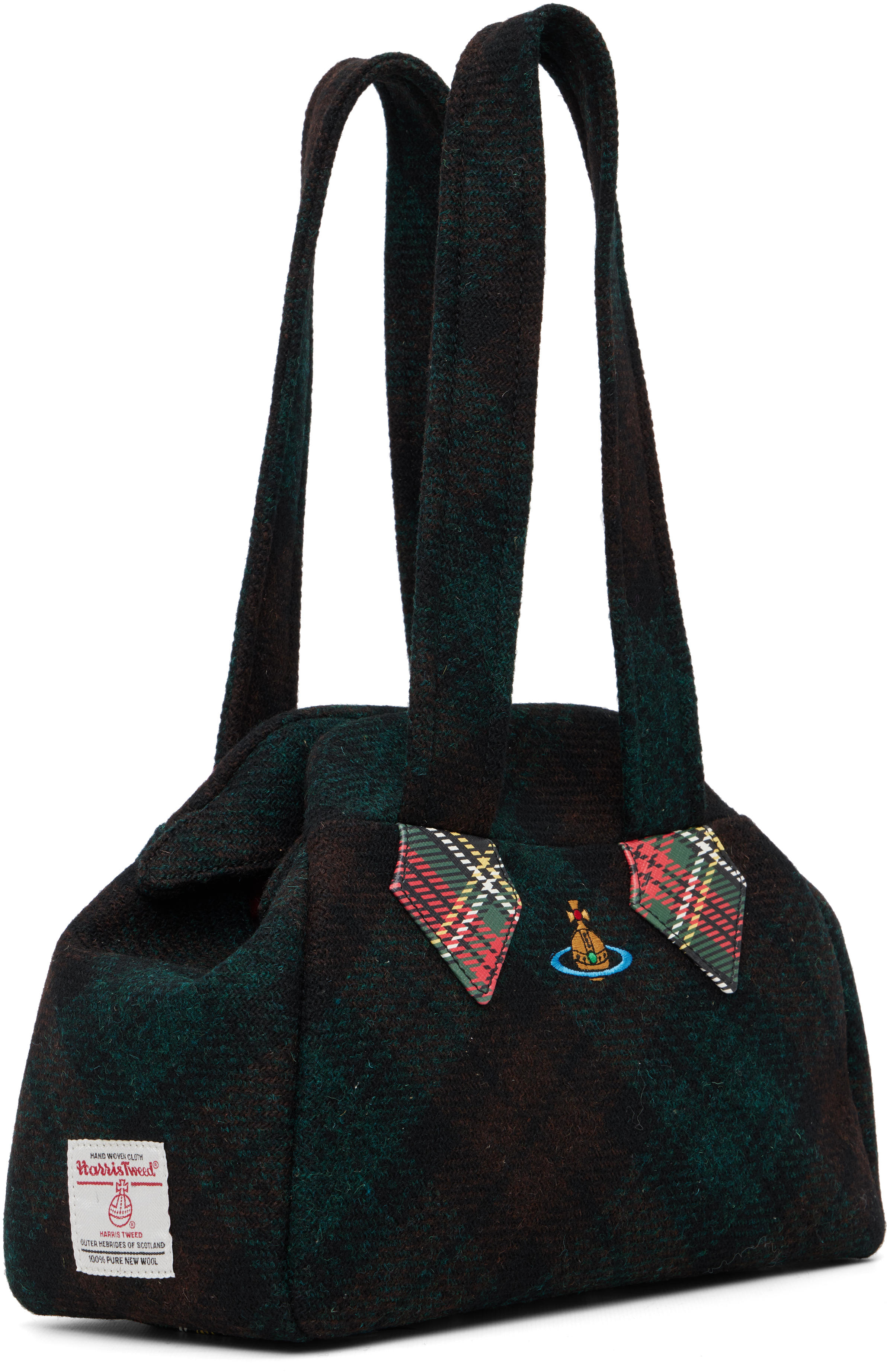 Vivienne Westwood Green Yasmine Medium Archive Tote In Black