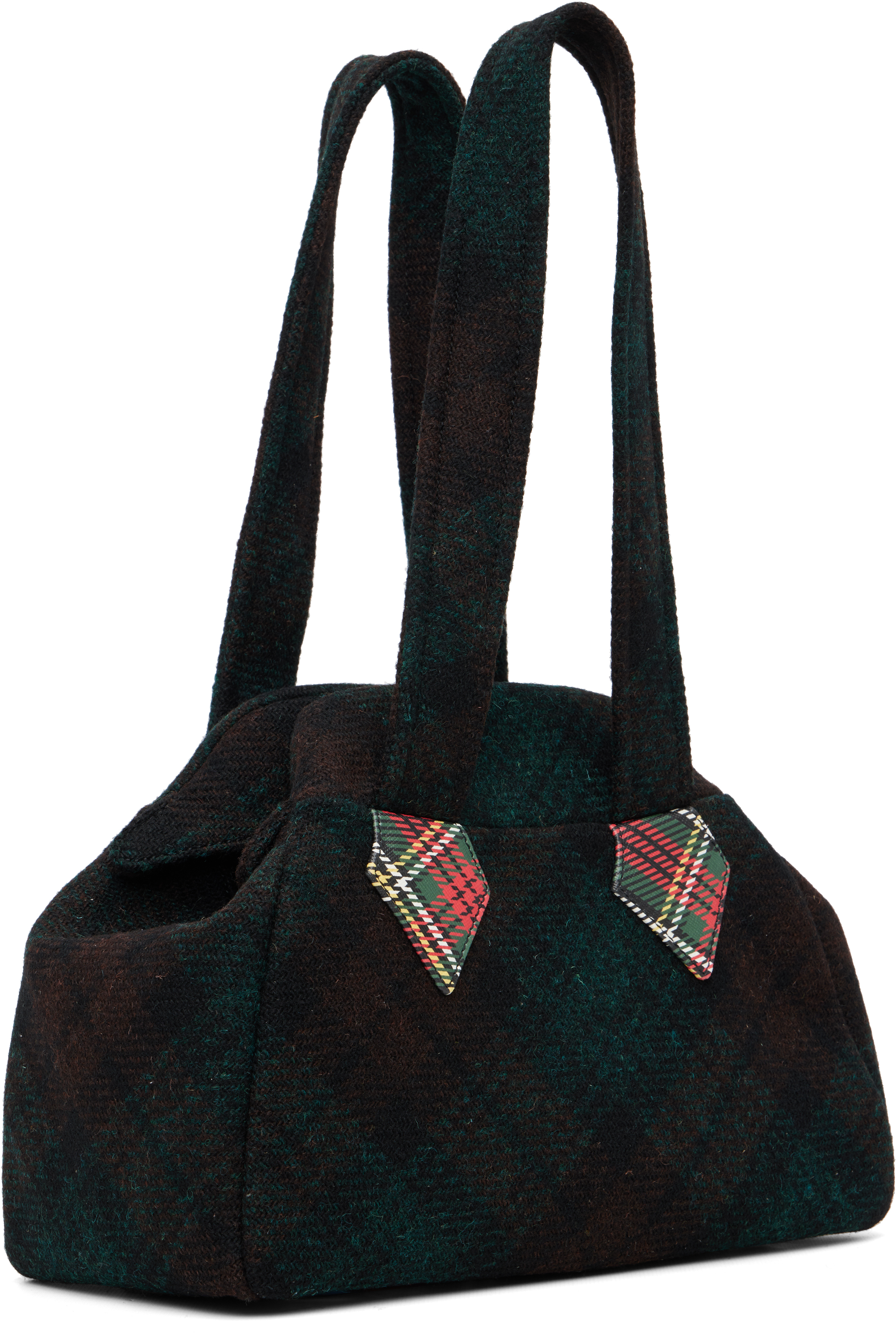 Vivienne Westwood Green Yasmine Medium Archive Tote In Black