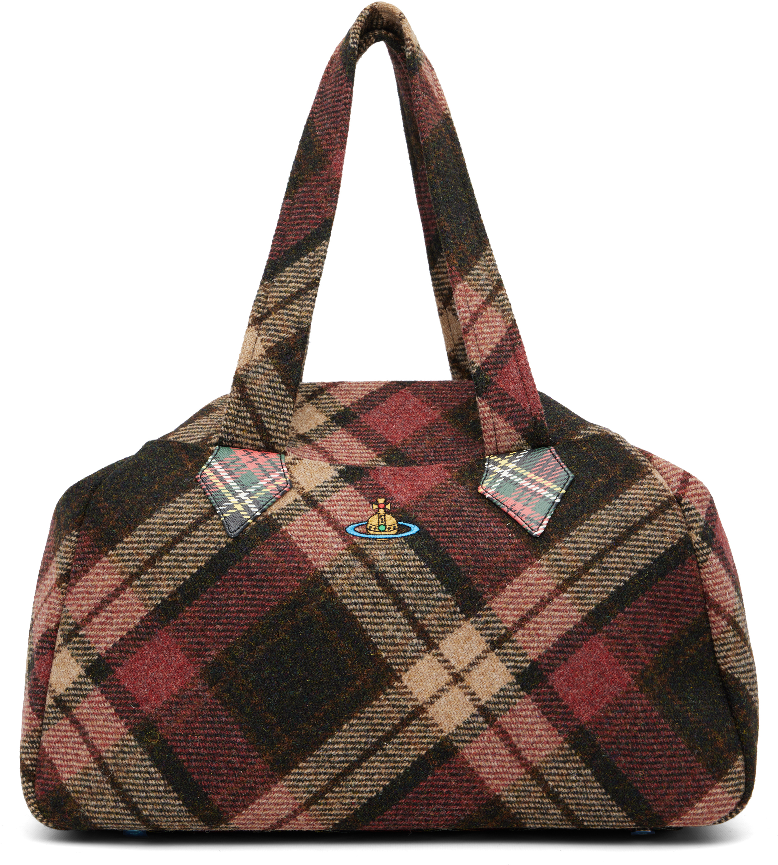 Vivienne Westwoodのレッド＆ベージュ ラージ Archive Yasmine トート