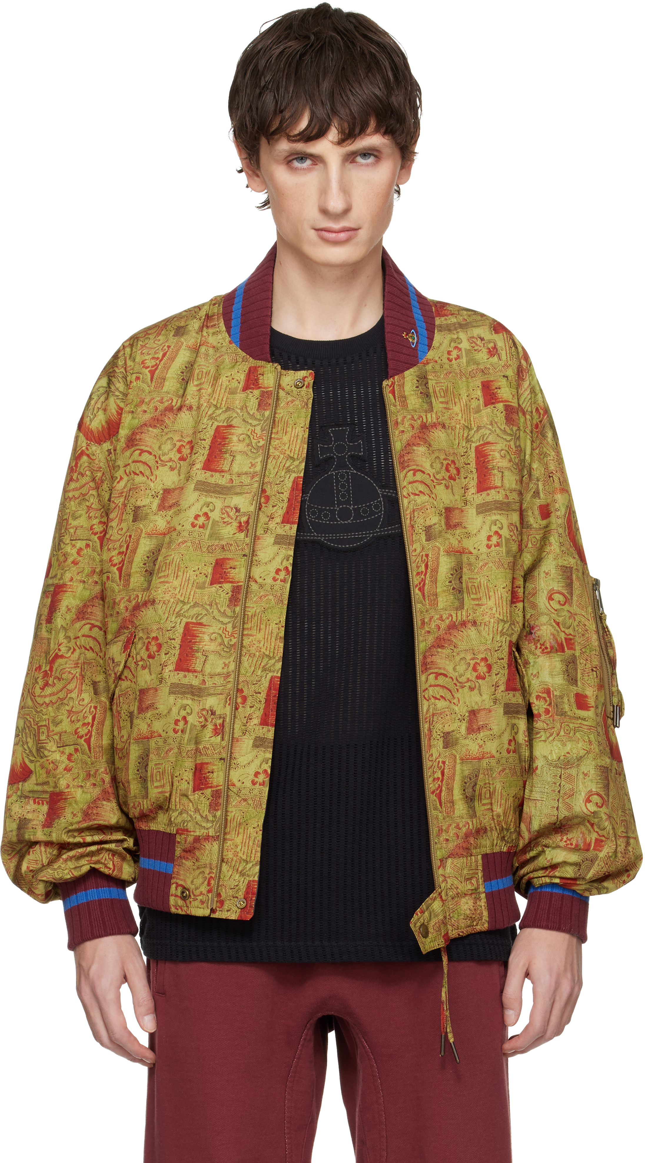 【Vivienne Westwood】 BERNARD ボンバージャケット Yellow Bernardo Reversible Bomber Jacket by Vivienne Westwood on Sale