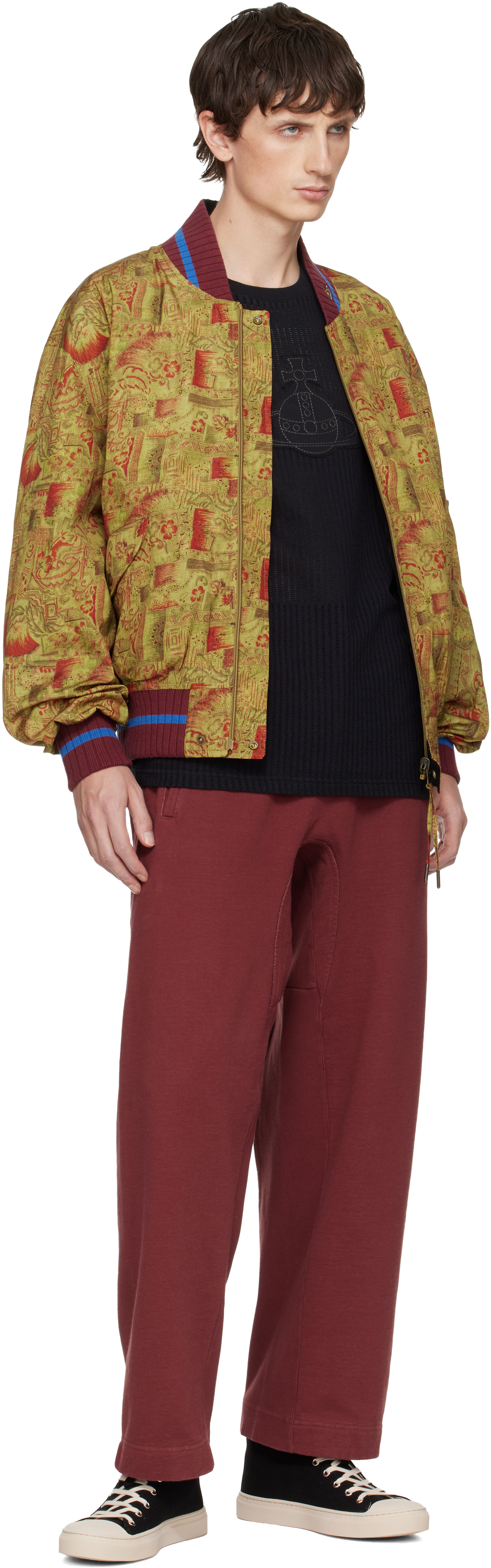 Vivienne Westwood Yellow Bernardo Reversible Bomber Jacket In Brown