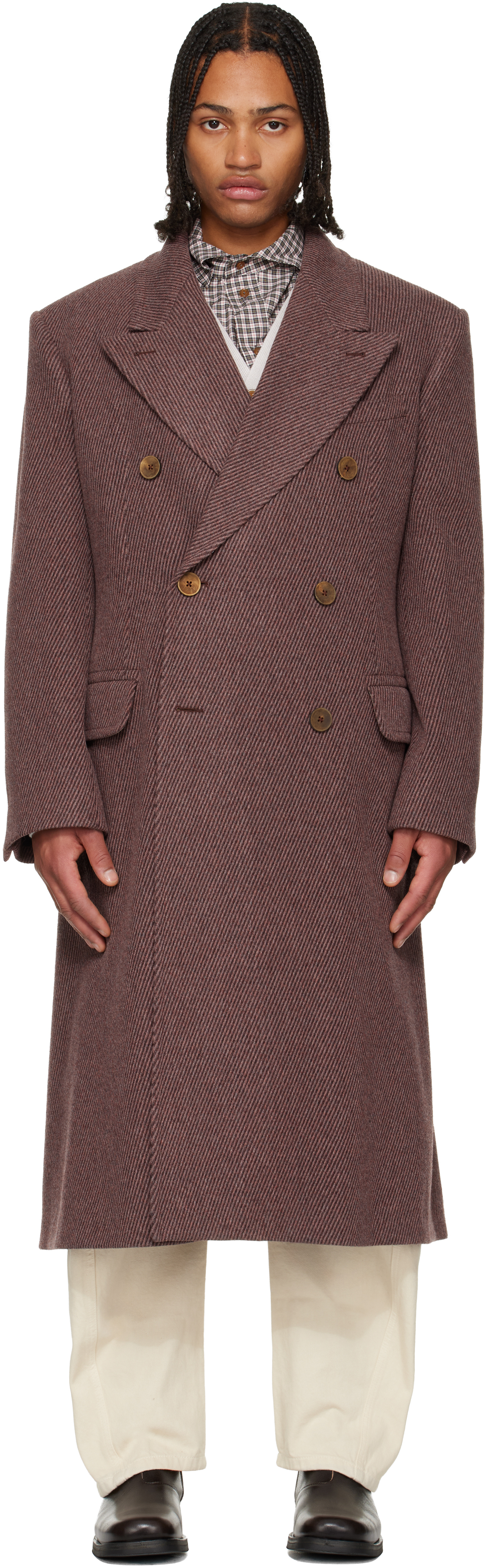 Vivienne Westwood Purple Winston Coat In Brown