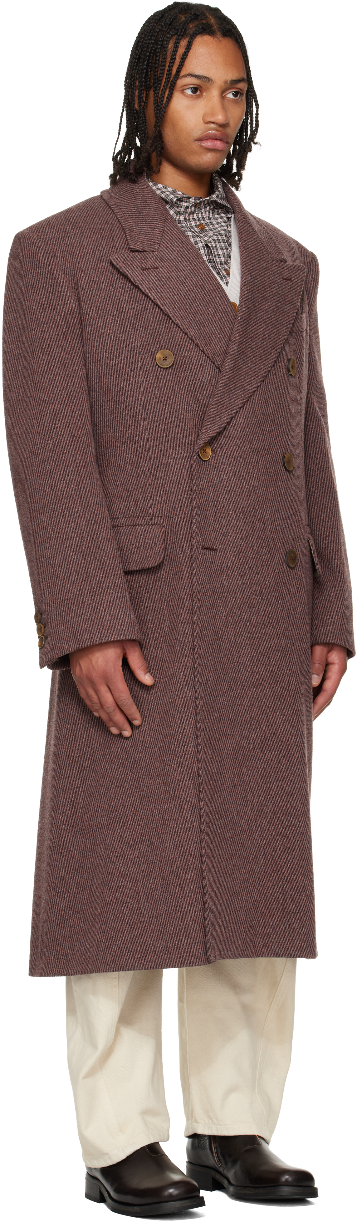 Vivienne Westwood Purple Winston Coat In Brown
