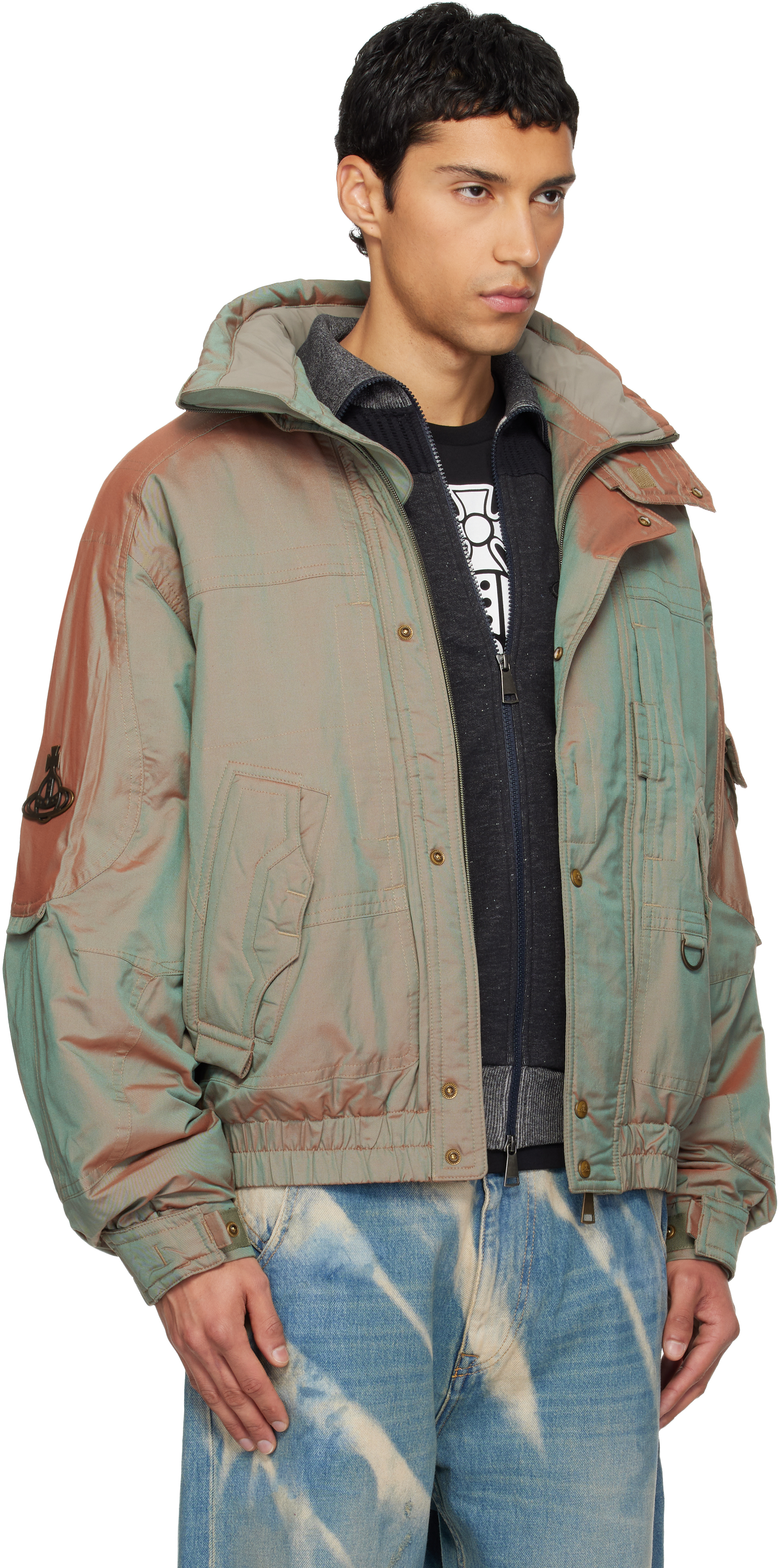 Vivienne Westwood Nevada Bomber Cangiante Gabardine Sage-green 52 Men