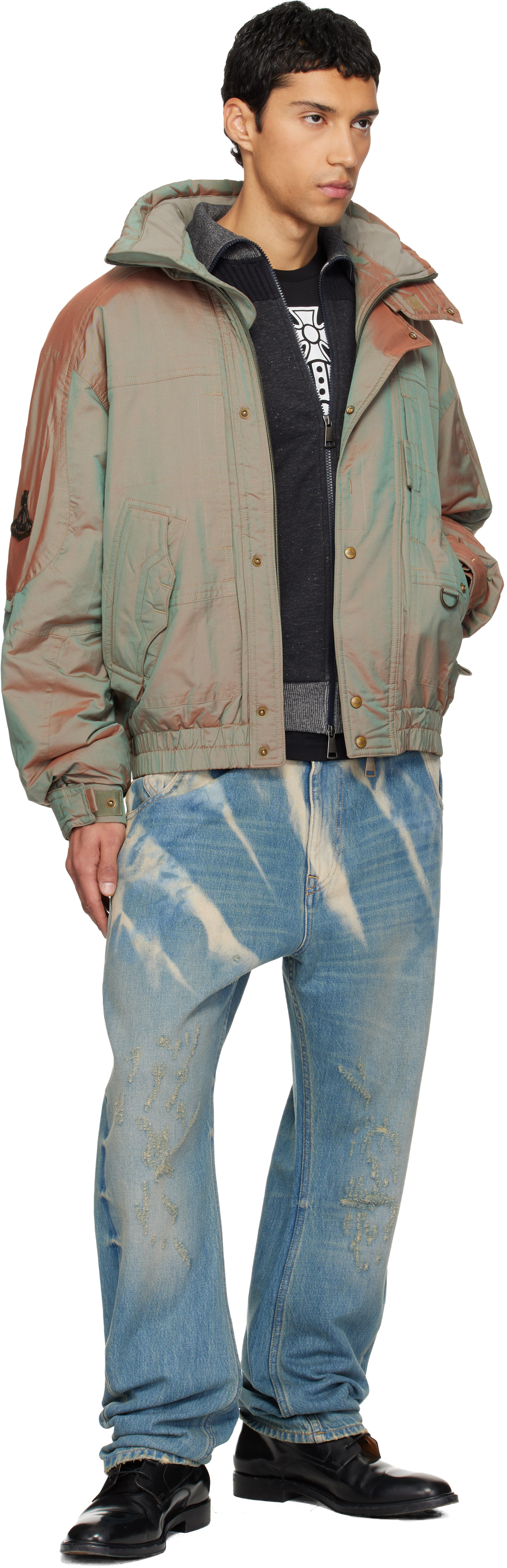 Vivienne Westwood Nevada Bomber Cangiante Gabardine Sage-green 52 Men