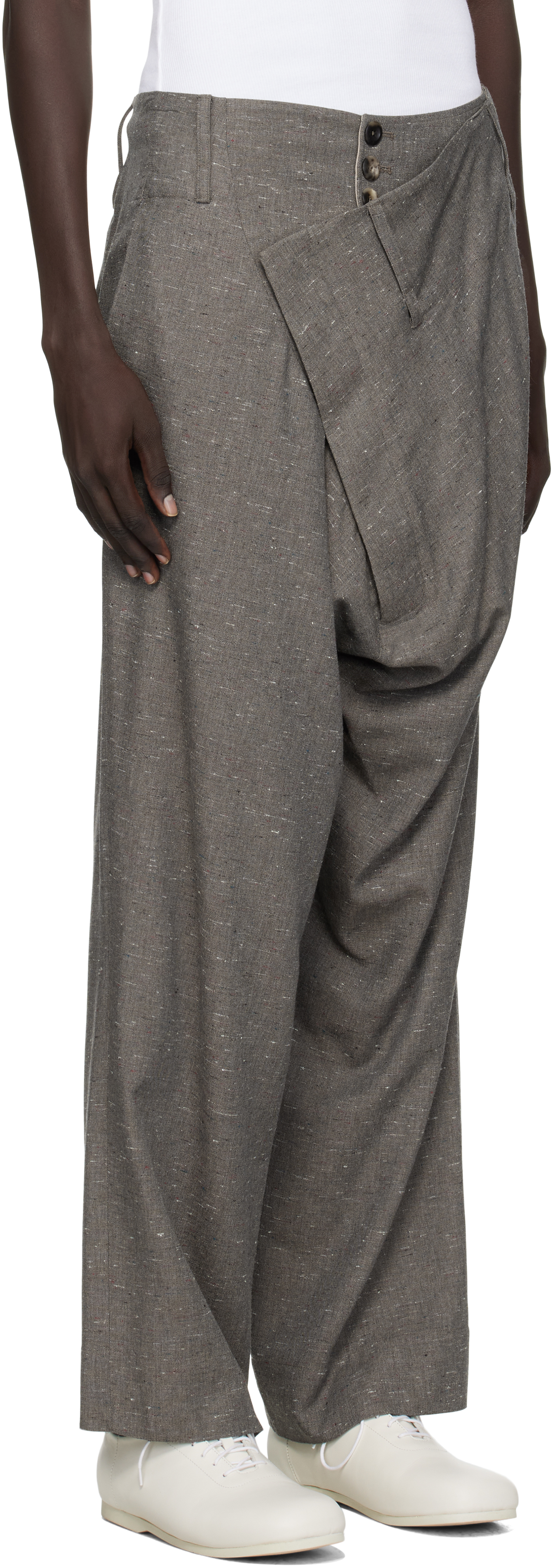 Vivienne Westwood Asymmetric Fastened Straight Leg Trousers In Gray