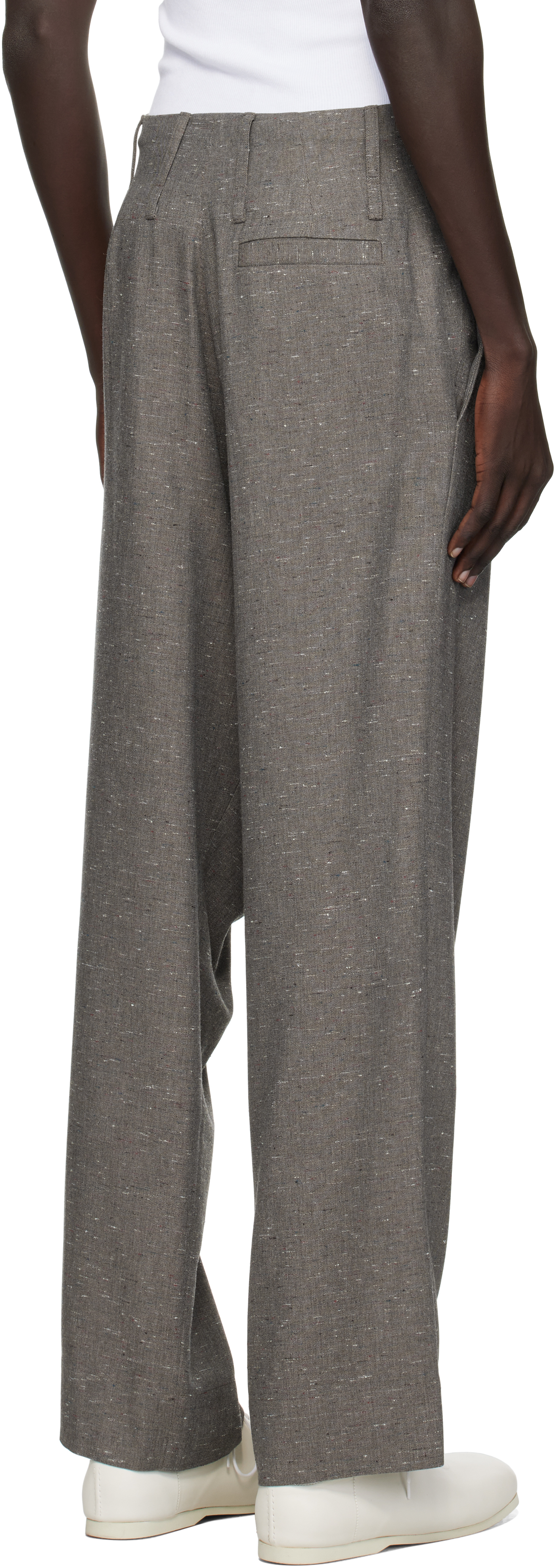 Vivienne Westwood Asymmetric Fastened Straight Leg Trousers In Gray