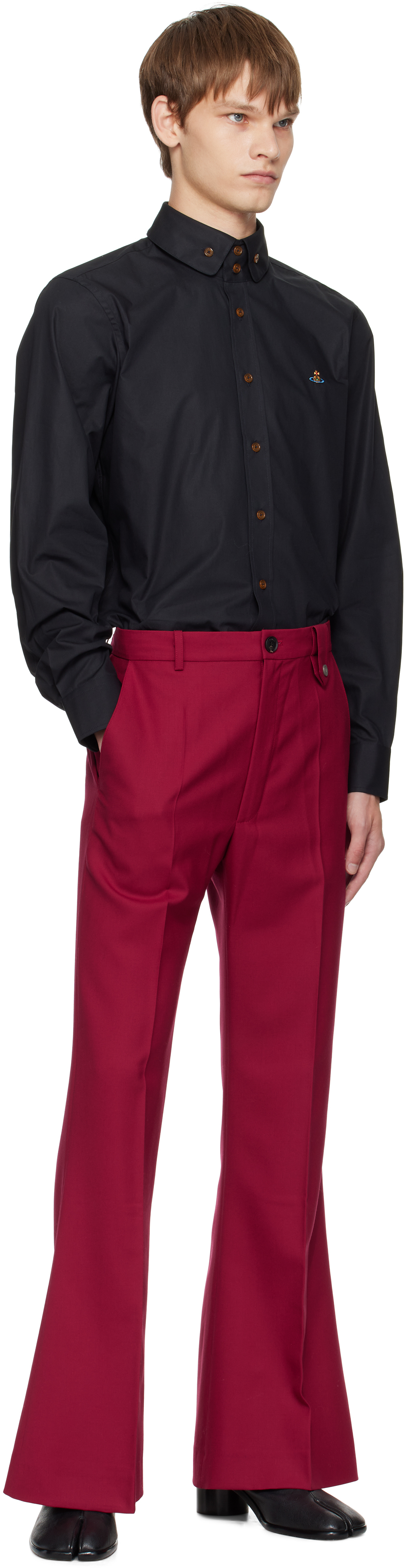 Vivienne Westwood Black Two Button Krall Shirt In Black