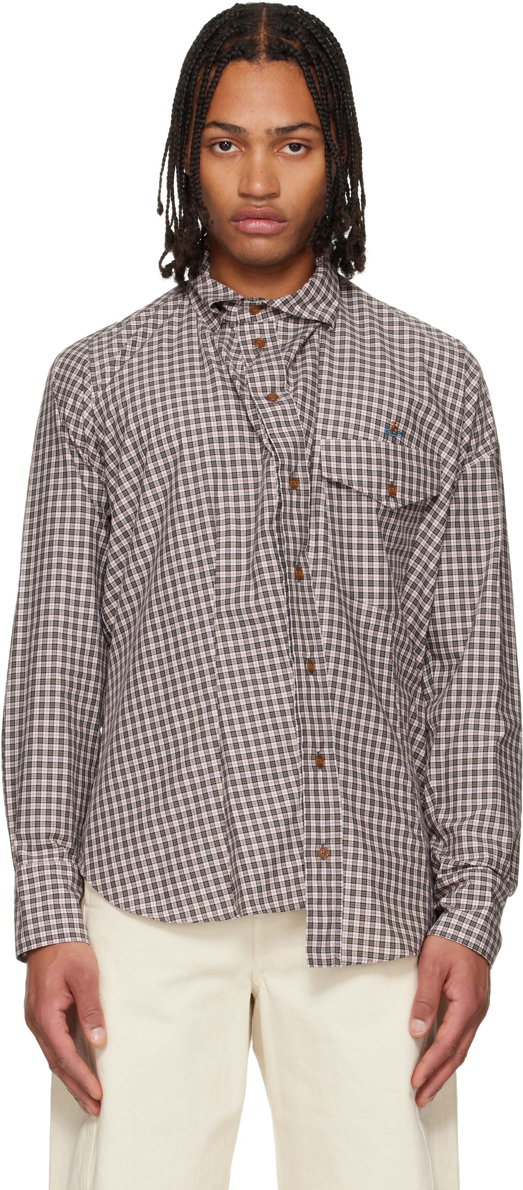 White & Black Chaos Shirt by Vivienne Westwood on Sale