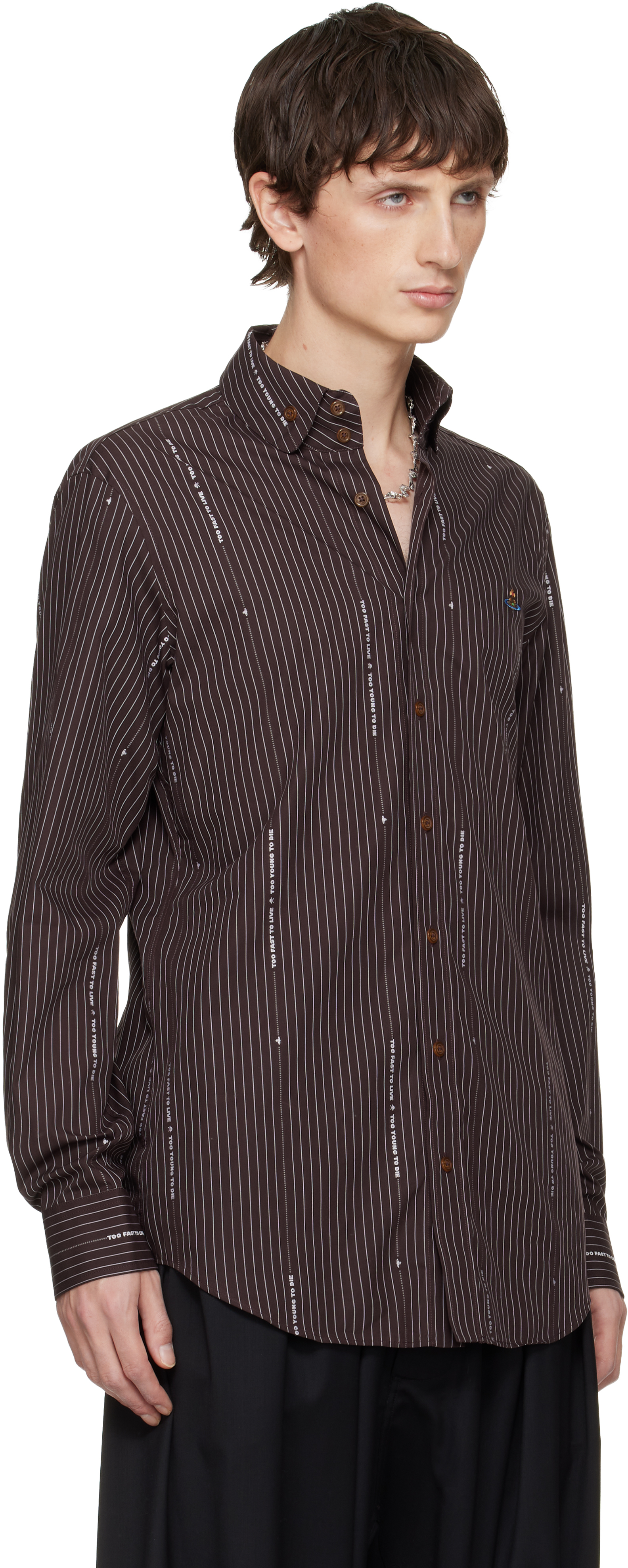 Vivienne Westwood Brown Two Button Krall Shirt In Brown