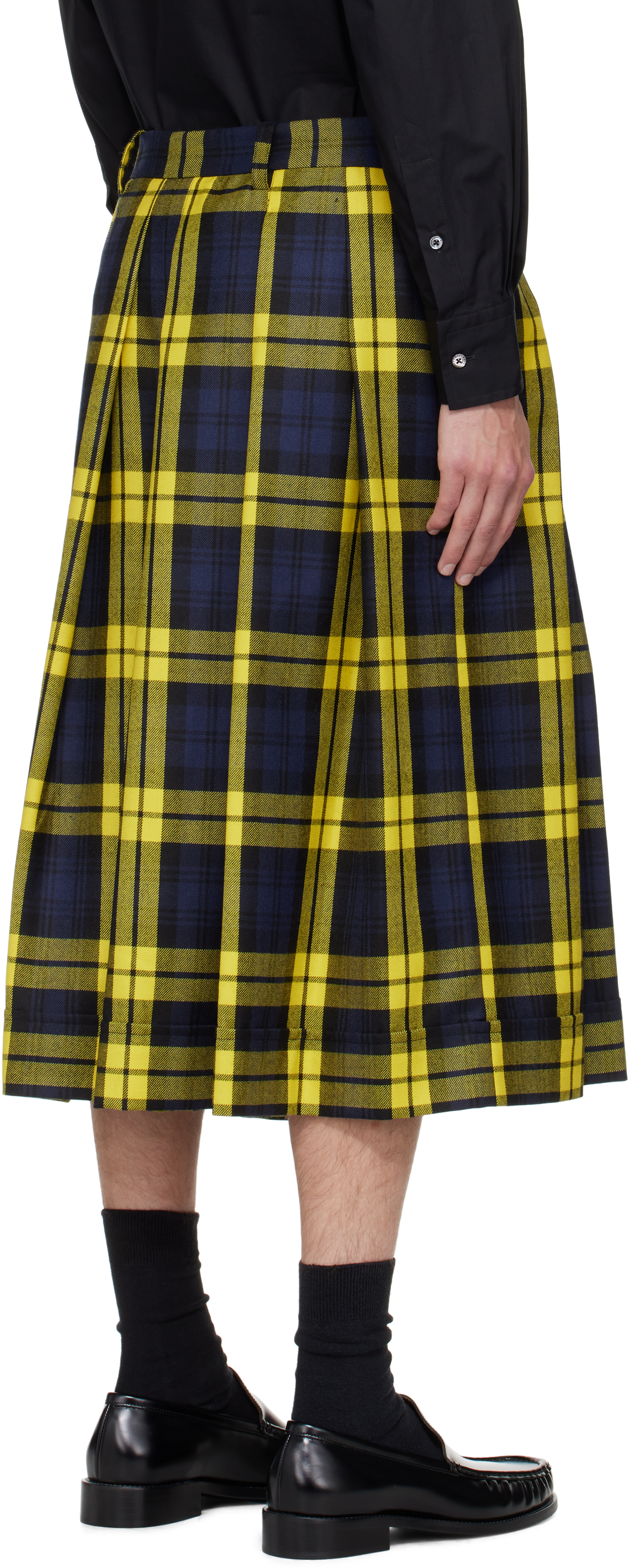 Vivienne Westwood Culottes Moonshine Tartan Navy-yellow S Unisex In Black