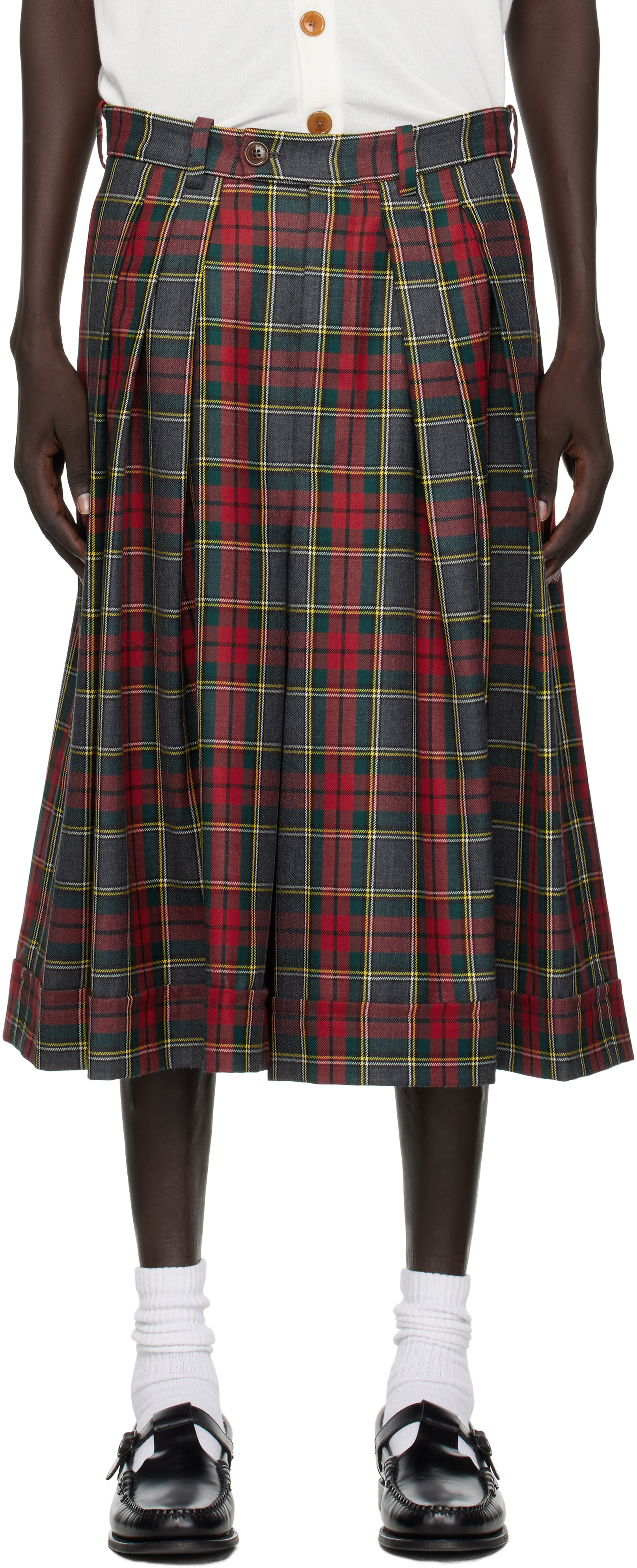 Vivienne Westwood Red & Green Culottes Shorts In Multi